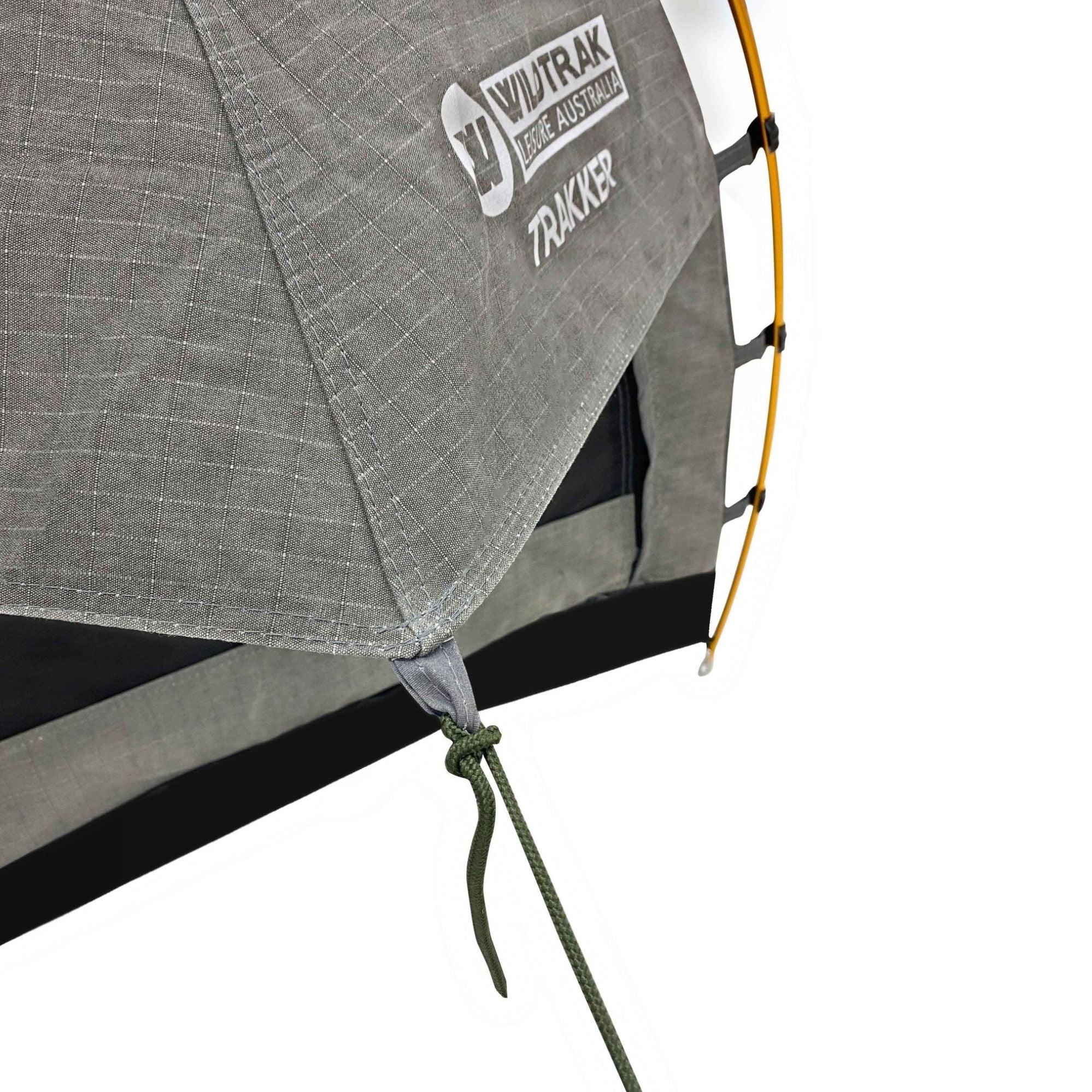 King Single Trakker Easy Setup Swag 420gsm Heavy Duty Ripstop Canvas, Ultra Fine Mesh, Aluminium Poles, High Density Foam Mattress, Weatherproof, Durable, Carry Bag with Handles 90x210cm