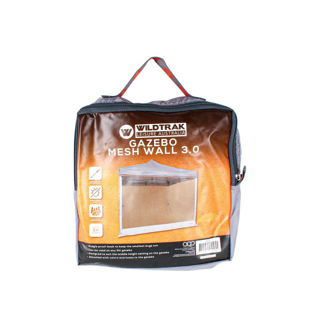 Wildtrak 3M Universal Gazebo Mesh Side Wall with Pegs & Carry Bag
