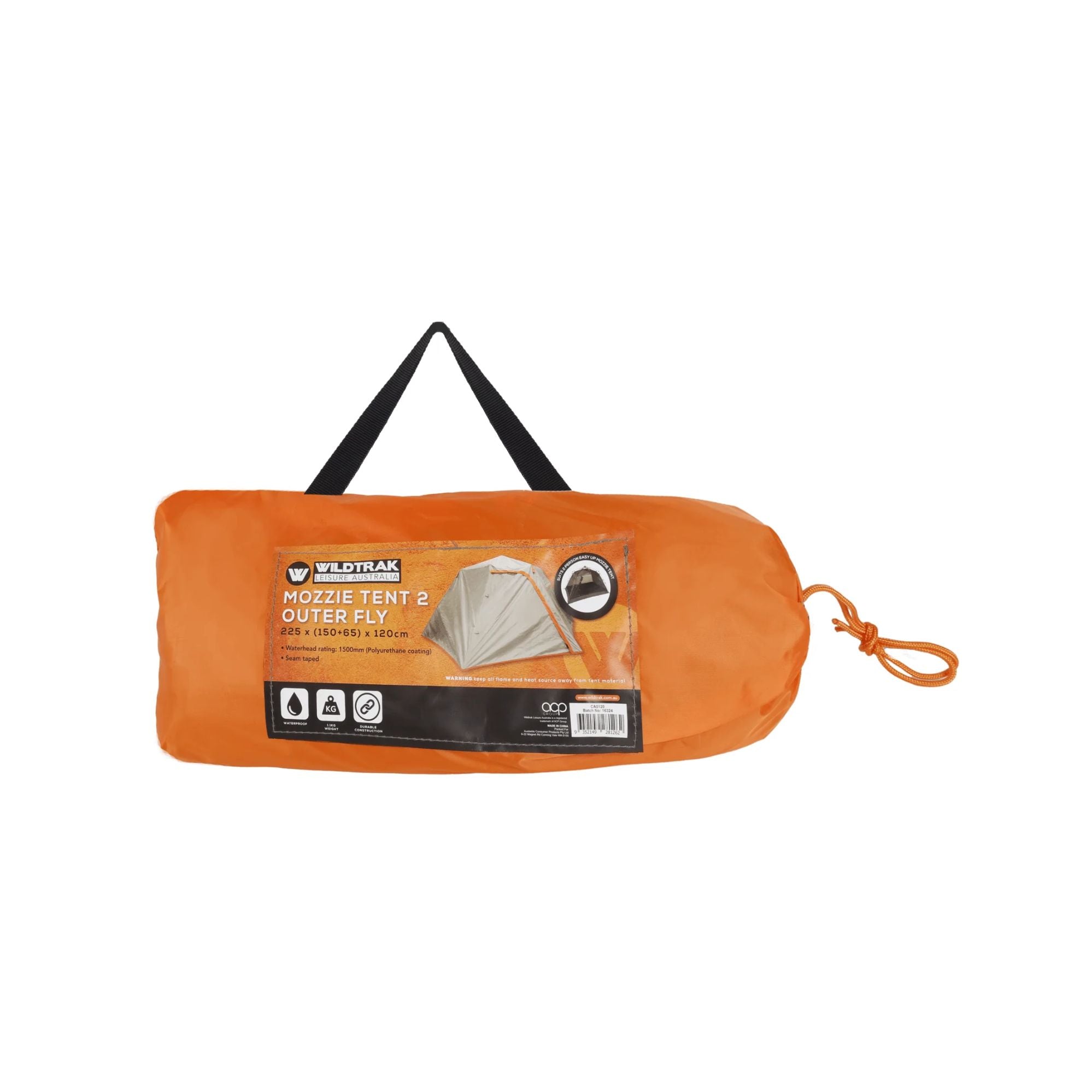 Wildtrak 2P Easy Up Mozzie Dome Tent 2 Outer Fly with Carry Bag