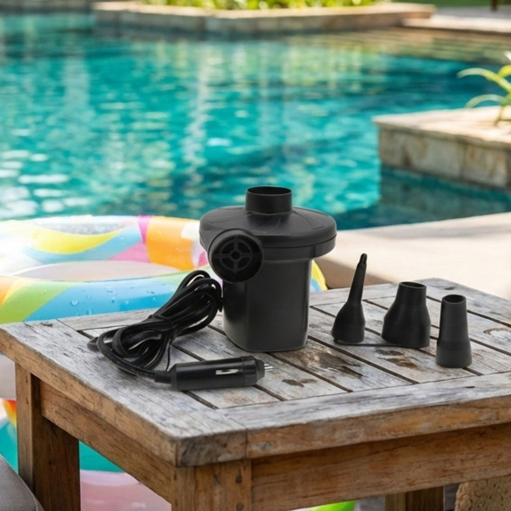 Wildtrak 12V Electic Air Pump with 3 Nozzles, Inflate and Deflate Function