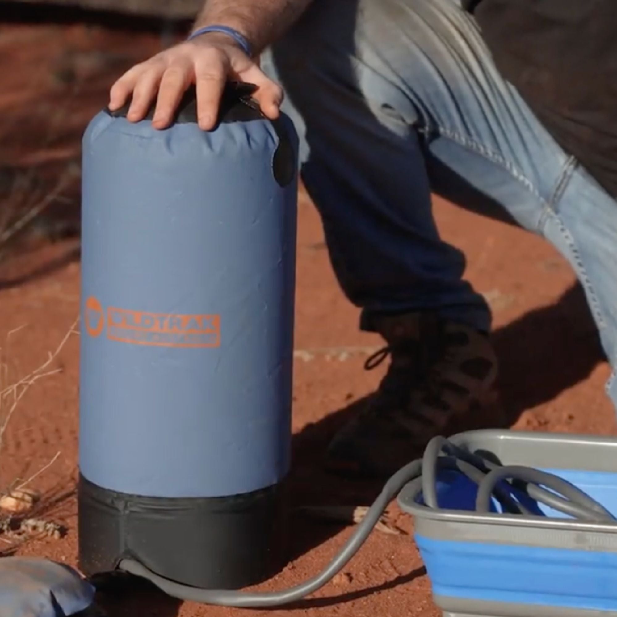 Wildtrak 15L Portable Shower with Foot Pump and Storage Bag