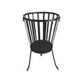 Ignite 58cm Black Steel Portable Firepit/Planter/Wood Storage Basket with Legs