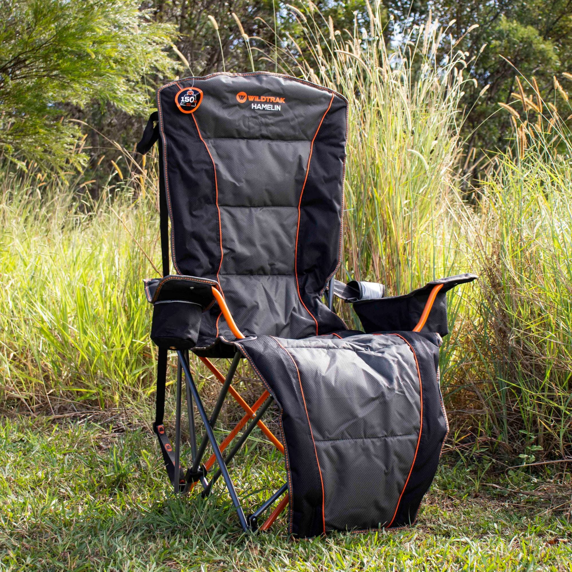 Wildtrak Hamelin Deluxe Recliner Chair, 150kg Weight Capacity
