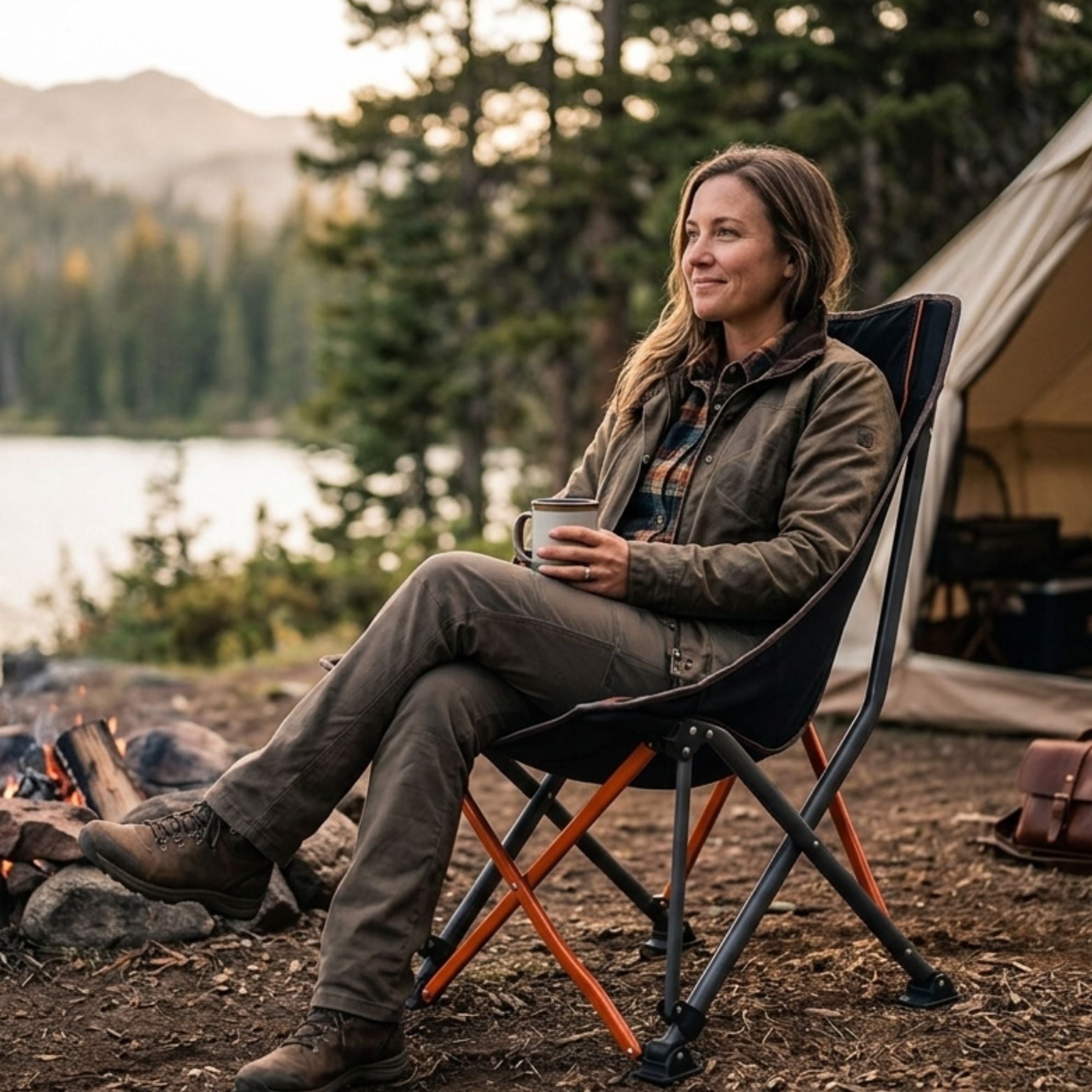 Wildtrak Lorne Easy Fold Compact Contoured Ergonomic Camp Chair