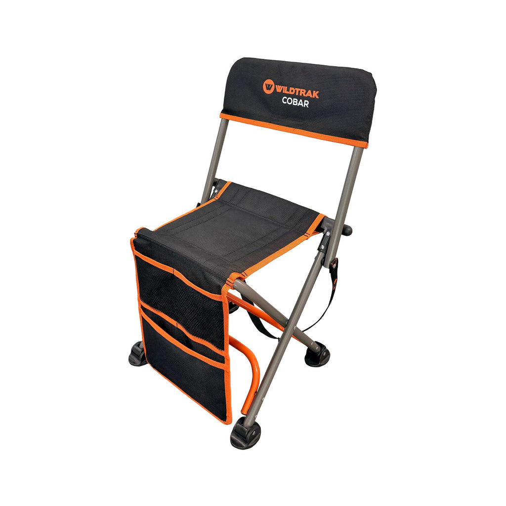 Wildtrak Cobar Compact Tri-fold Backrest Stool 64x27.5x30cm, 120kg Weight Rating