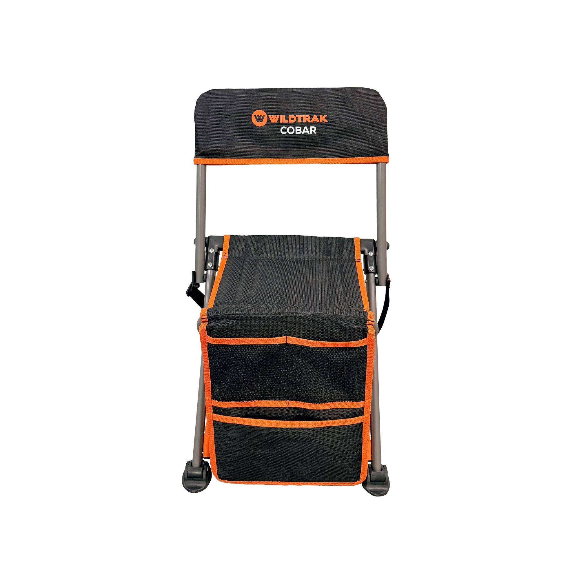 Wildtrak Cobar Compact Tri-fold Backrest Stool 64x27.5x30cm, 120kg Weight Rating