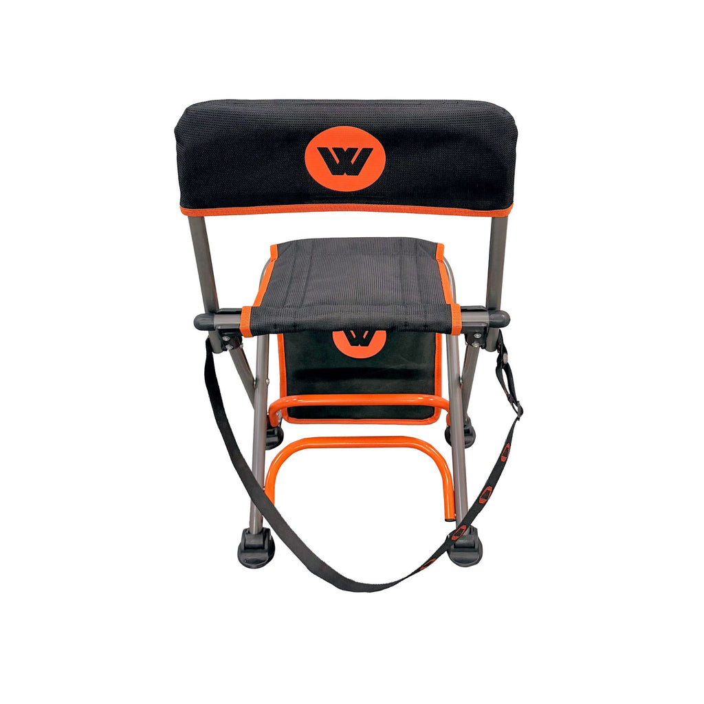Wildtrak Cobar Compact Tri-fold Backrest Stool 64x27.5x30cm, 120kg Weight Rating