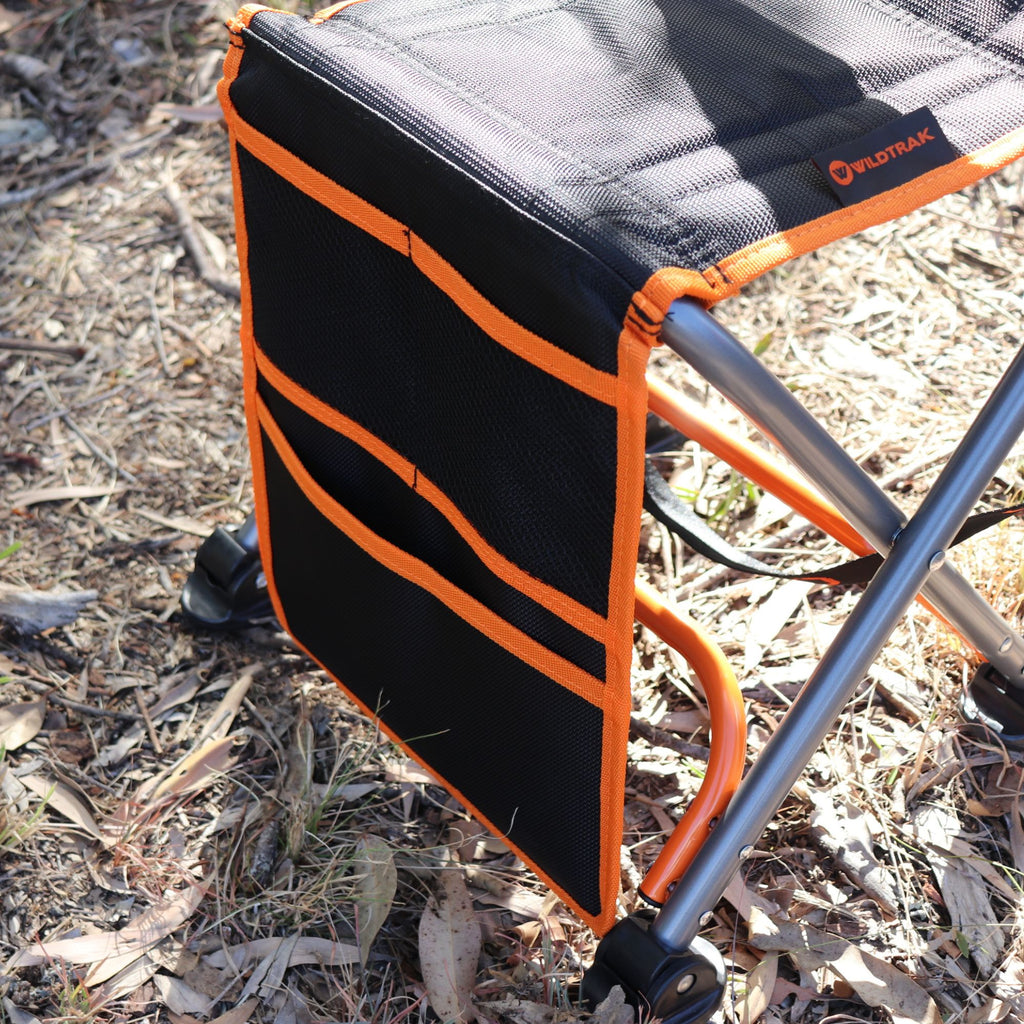 Wildtrak Cobar Compact Tri-fold Backrest Stool 64x27.5x30cm, 120kg Weight Rating