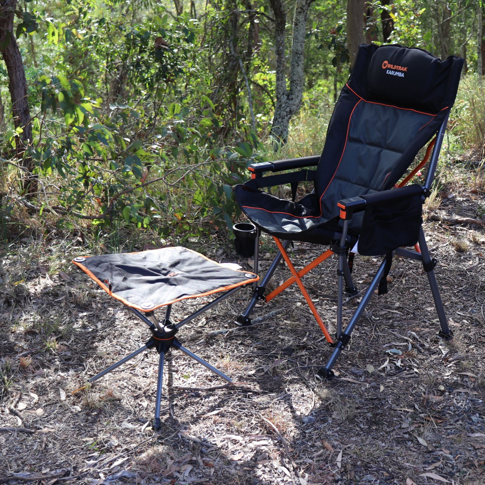 Wildtrak Marla Compact Folding Padded Stool 40x44.5x44cm, 120kg Weight Rating