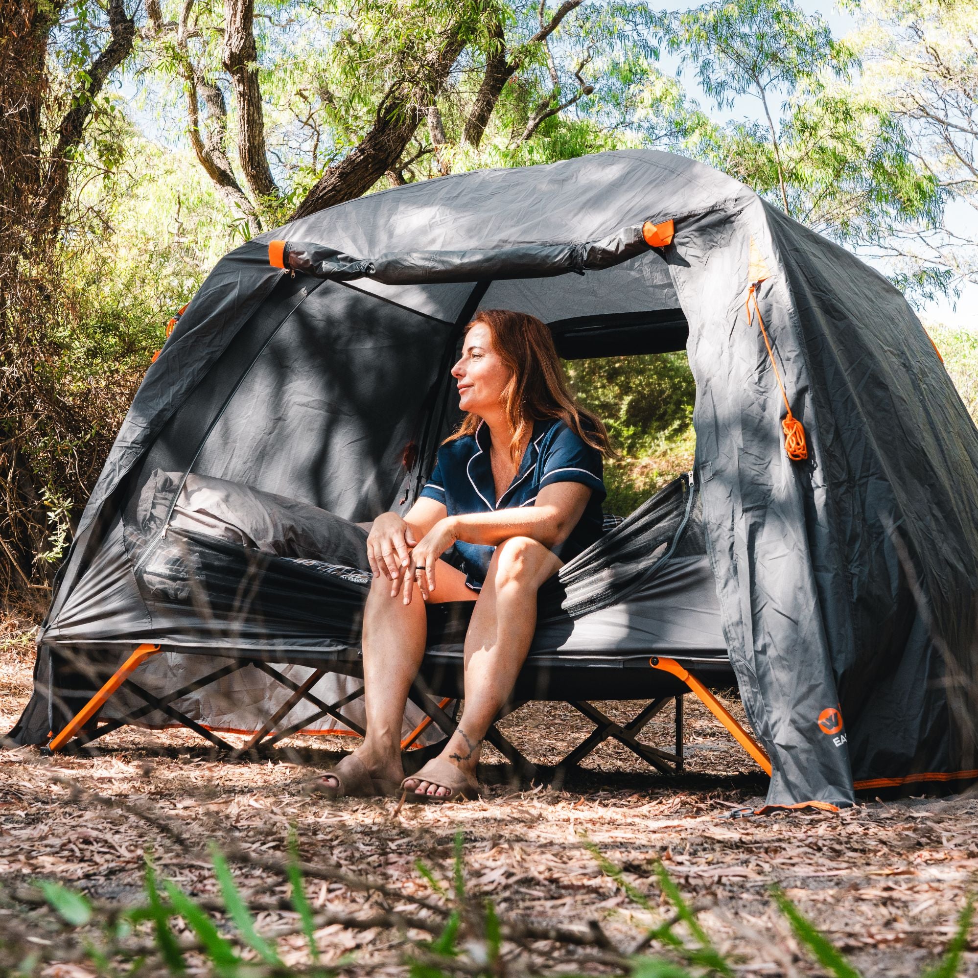 easy fold 2p stretcher tent Wildtrak Queen Size 2P Easy Up Stretcher Tent with Vestibules – Wildtrak Offroad Offgrid