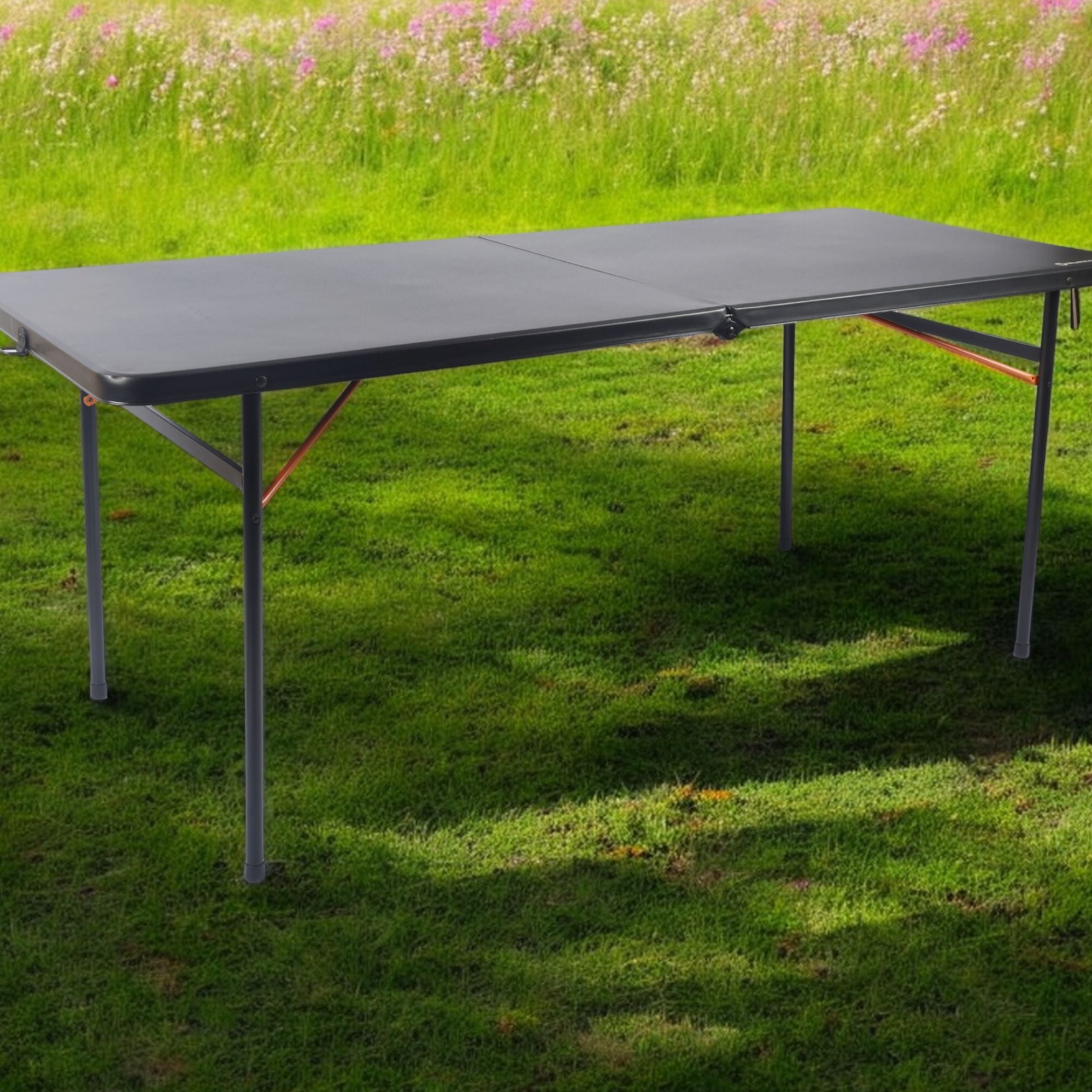 Wildtrak 6ft Heavy-duty Bi-Fold Camp Table 182x76x73cm, Waterproof