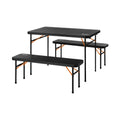 Wildtrak 3pc Picnic Table & Bench Set, Vacuum Moulded, Folds Flat, 102 x 61 x 70cm
