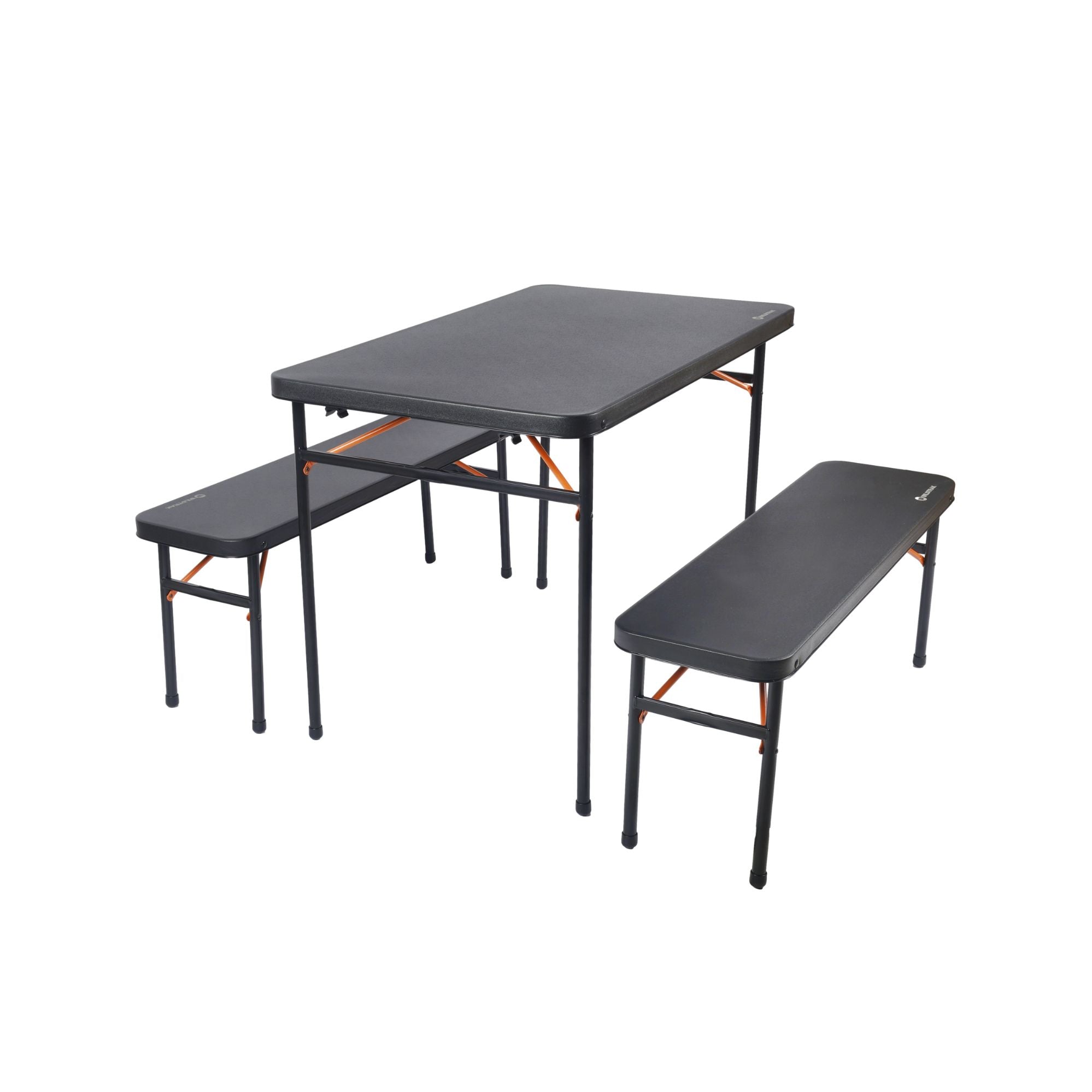 Wildtrak 3pc Picnic Table & Bench Set, Vacuum Moulded, Folds Flat, 102 x 61 x 70cm