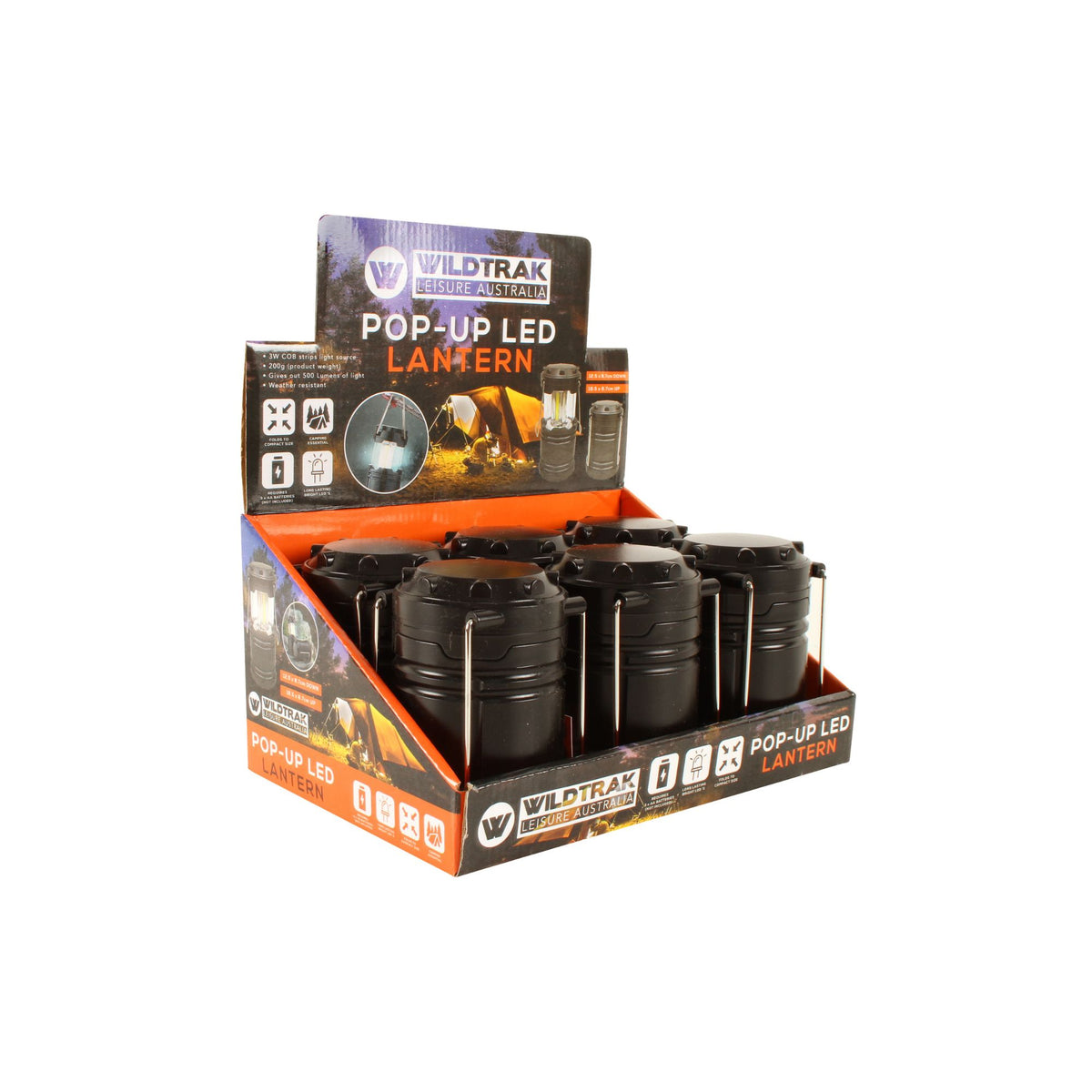 Wildtrak Pop Up 500Lumen Compact Lantern Camp Light Includes Batteries