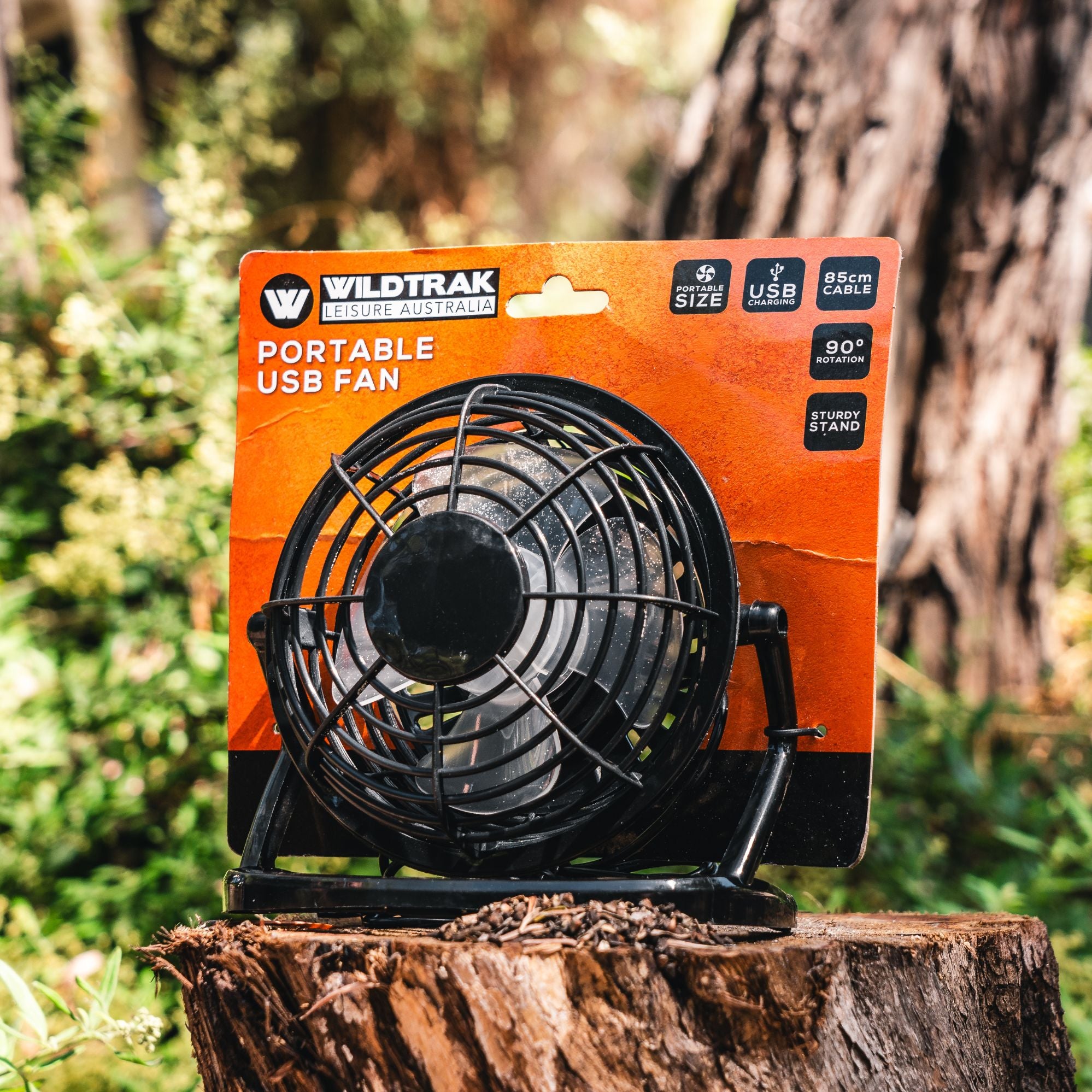 Portable USB Fan 15x17cm, 85cm Cable Length, 90 Degrees Rotation