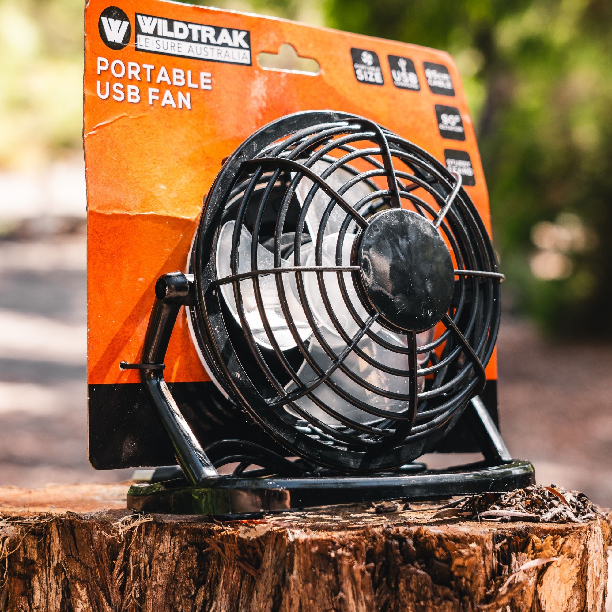 Portable USB Fan 15x17cm, 85cm Cable Length, 90 Degrees Rotation