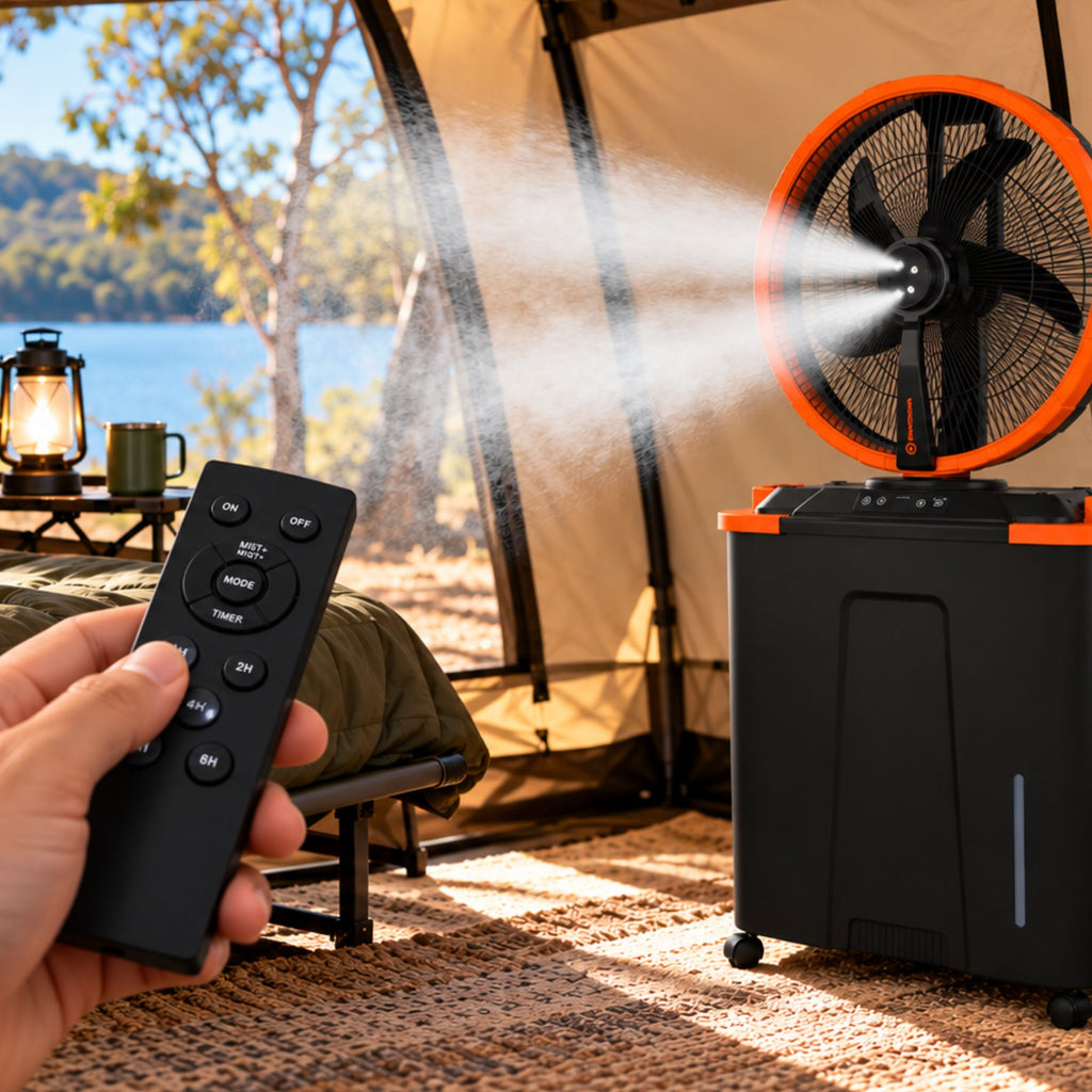 Wildtrak Extra Large 40cm Rechargeable Misting Fan 22 Litres Tank Capa