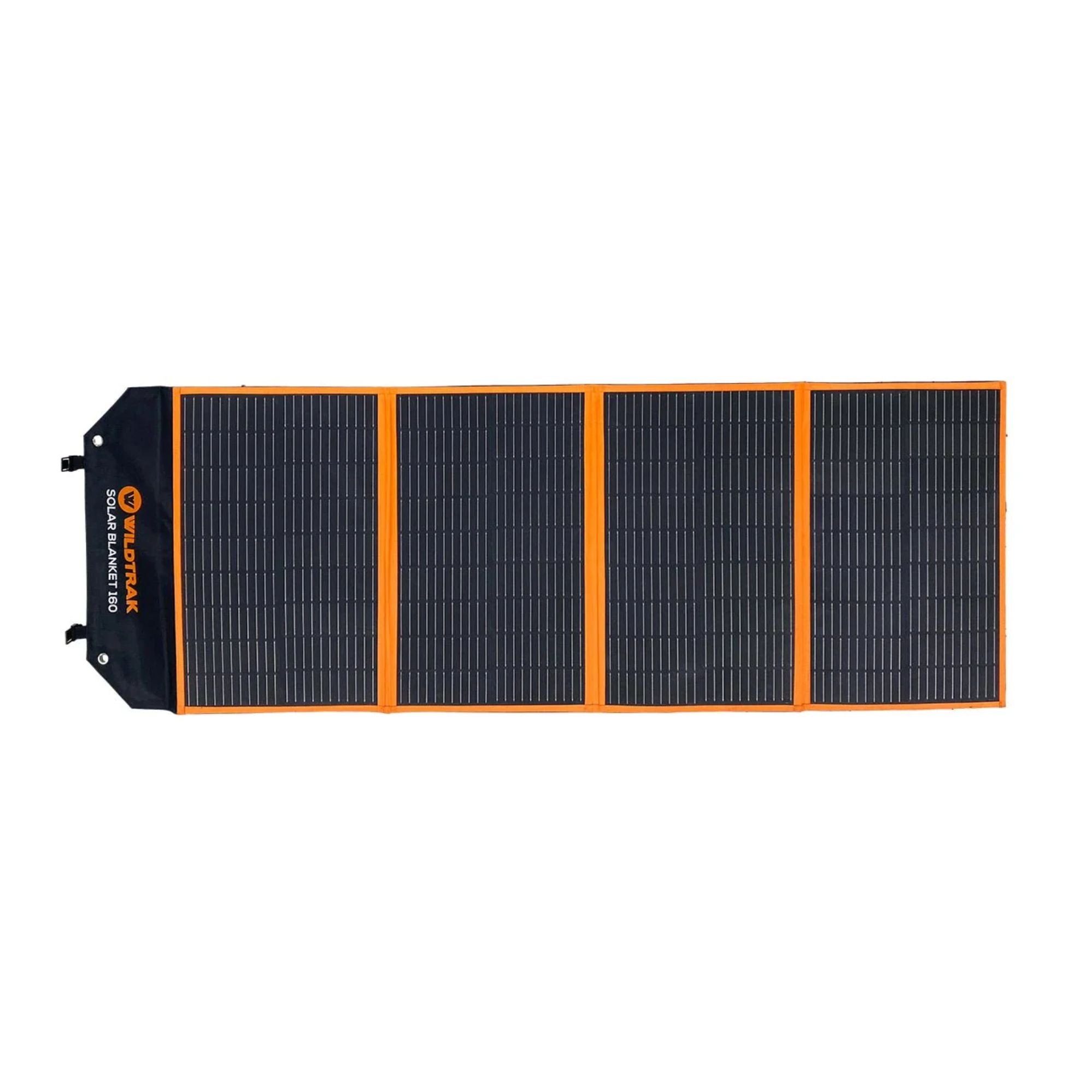 Wildtrak 160W Folding Solar Blanket A-Grade with ETFE Coating, Built in Stand, & Carry Bag