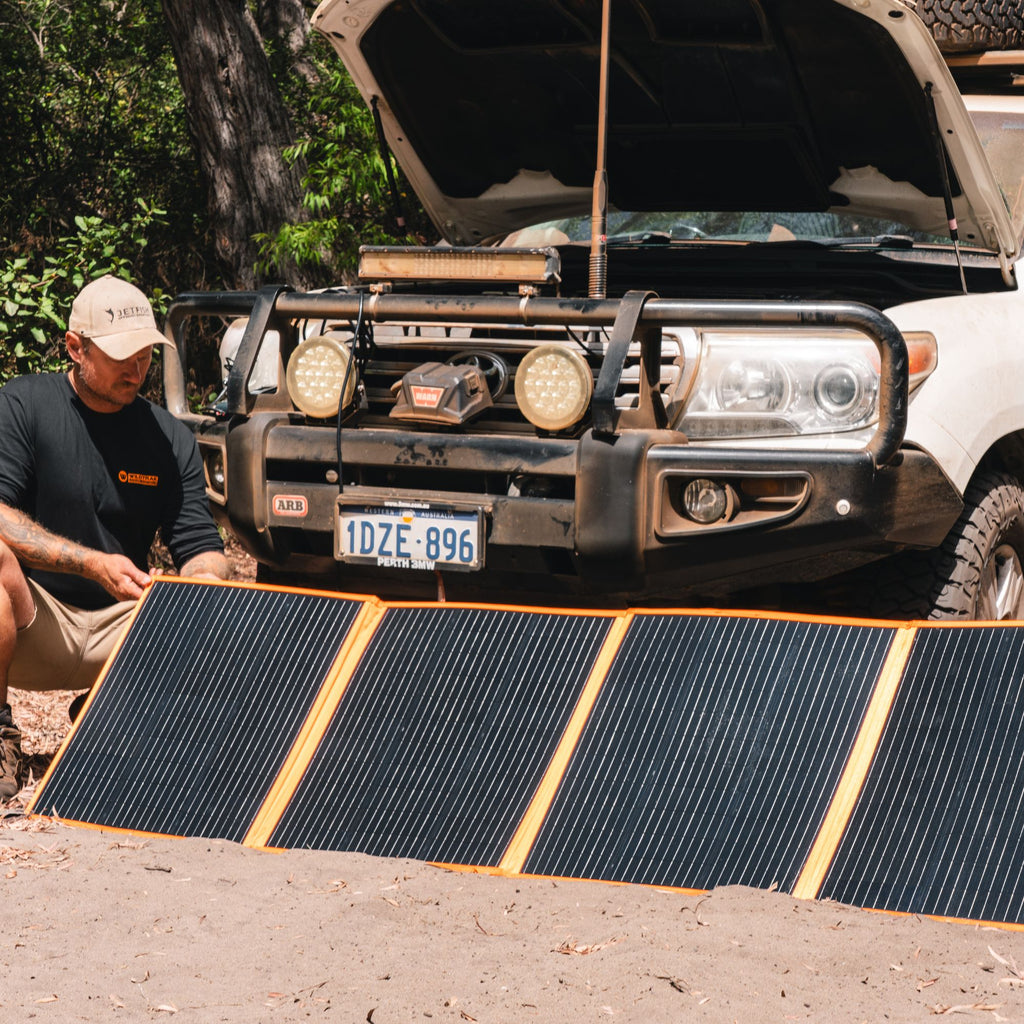 Wildtrak 240W Folding Solar Blanket A-Grade with ETFE Coating, Built in Stand, & Carry Bag
