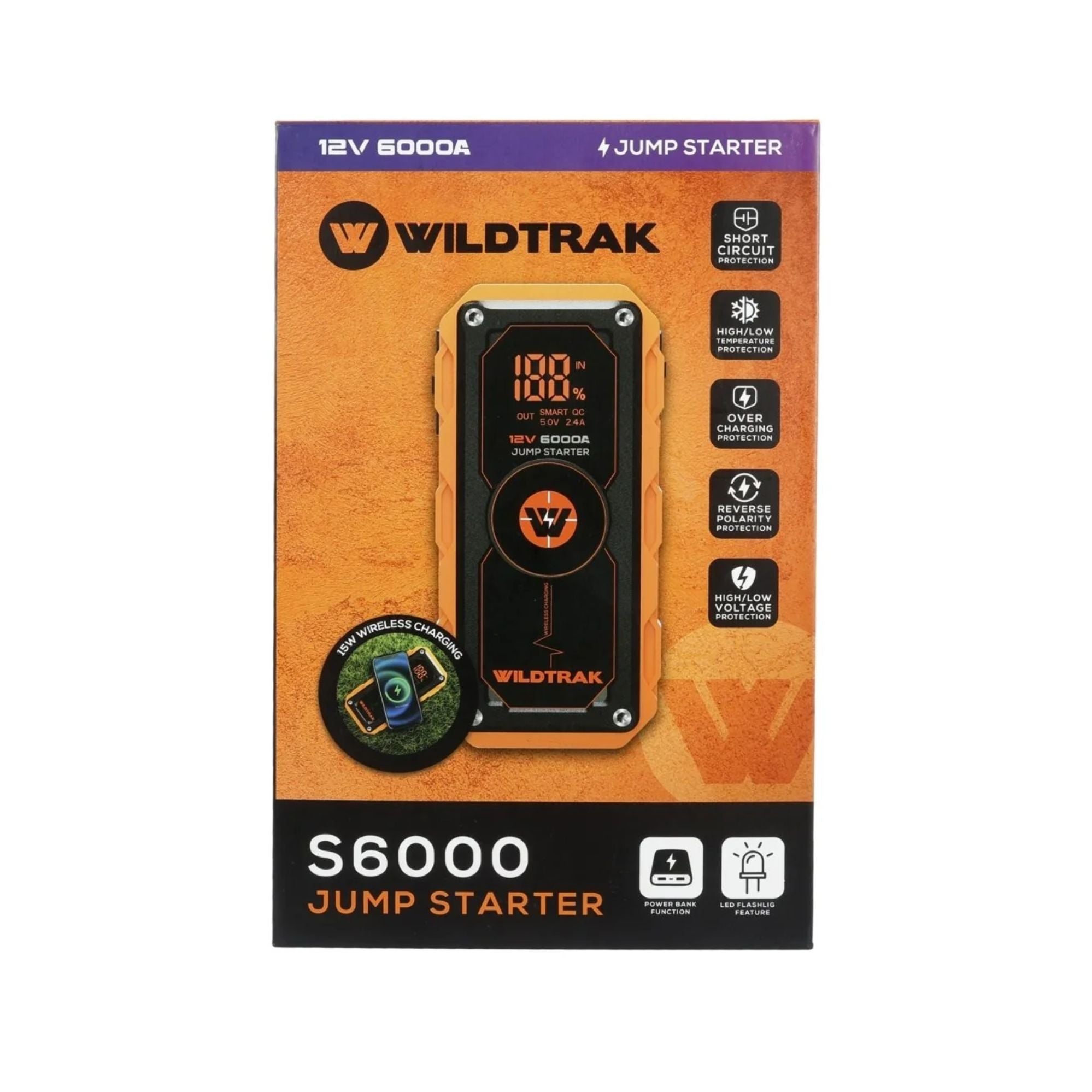 Wildtrak Heavy-Duty 6000A 26800mAh HP Lithium Car & 4WD Jump Starter (Petrol & Diesel)