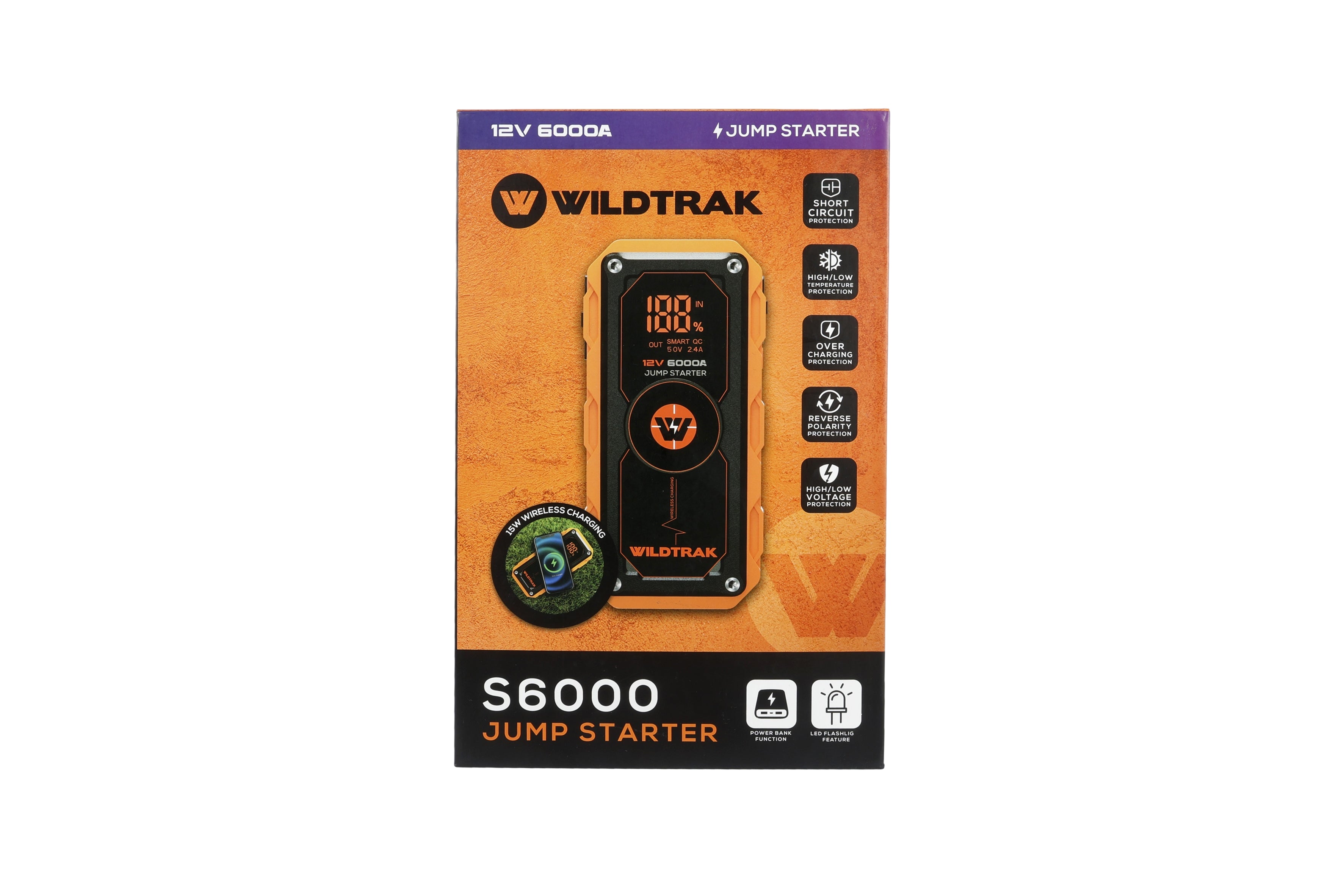 Heavy-Duty S6000A 26800mAh HP Lithium Car & 4WD Jump Starter (Petrol & Diesel) with Case