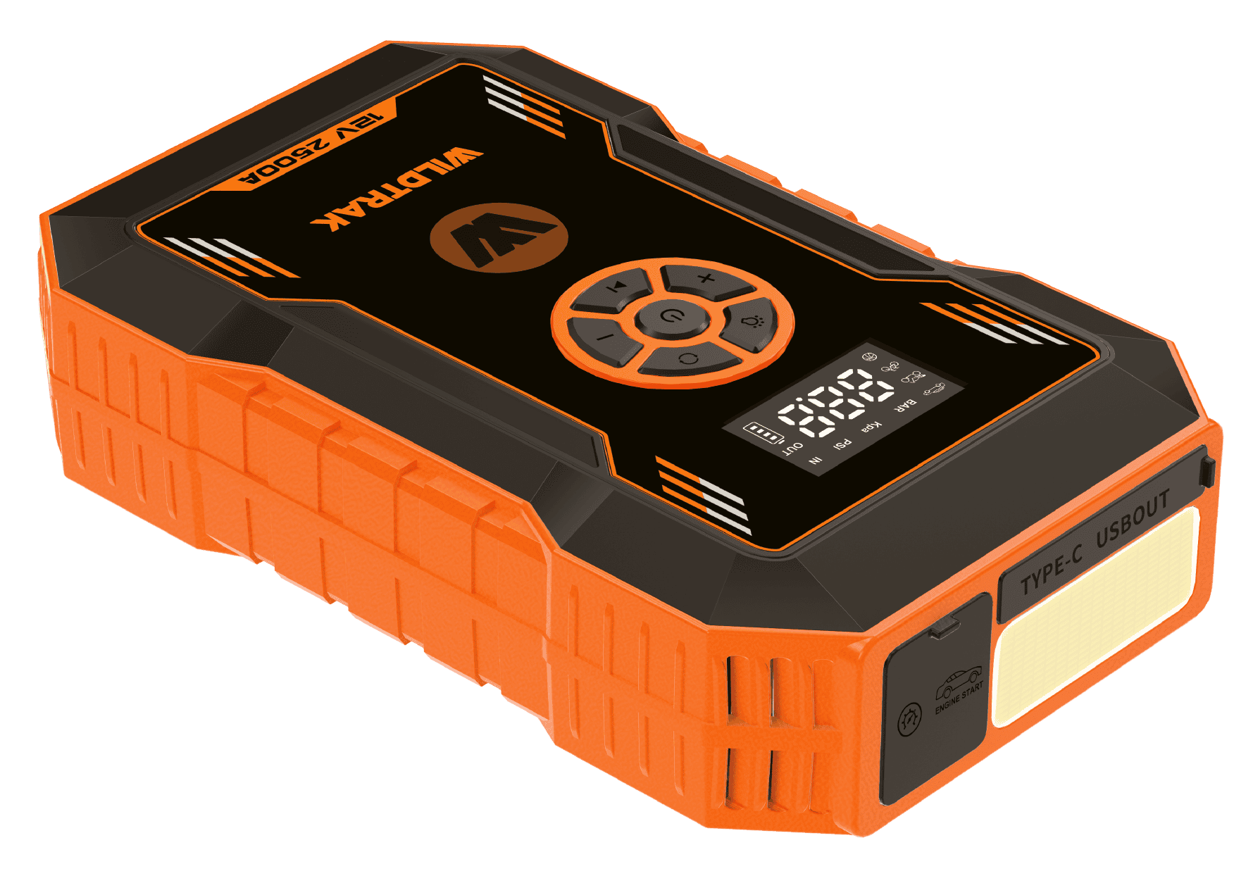 Heavy Duty 2500A Lithium Jump Starter 12000mAh with 150 PSI Tyre Compressor