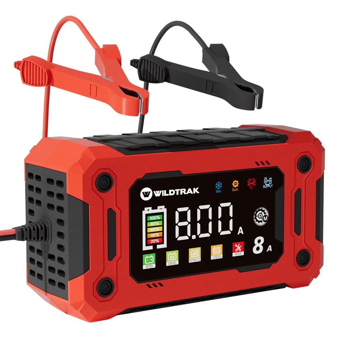 Wildtrak 12V 8A Battery Charger - Car, Boat, AGM & LiFePO₄ Compatible