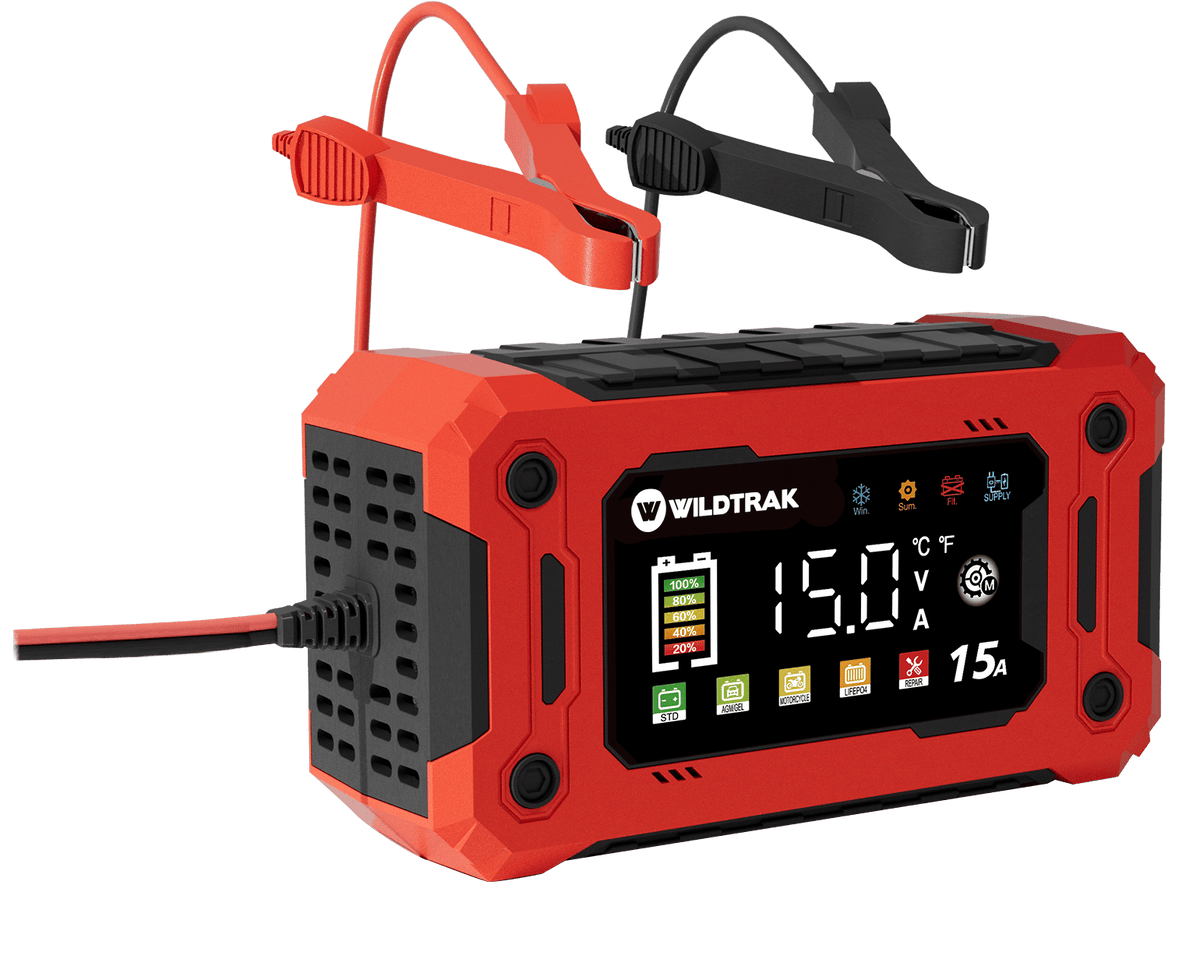 Wildtrak 12V 15A Battery Charger - Car, Boat, AGM & LiFePO₄ Compatible