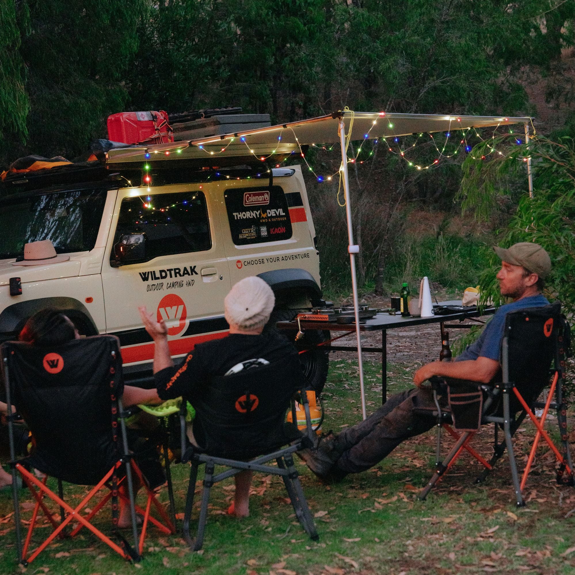 Wildtrak Lantern & 10M Multi-coloured String Light Combo, USB Rechargeable, 200L Lantern, 20L String Lights