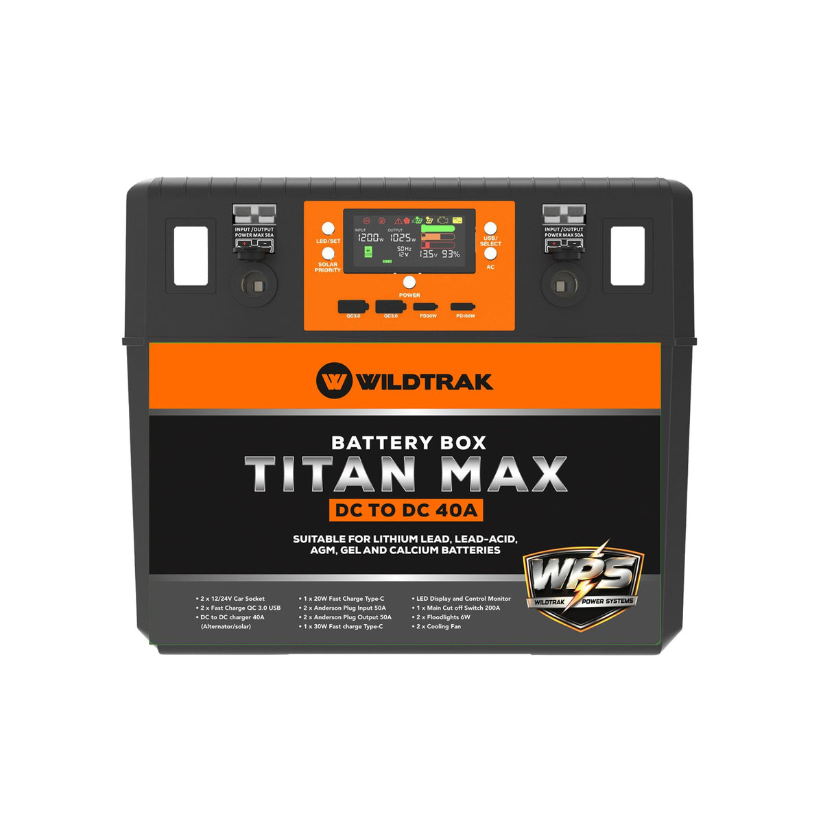 Wildtrak Titan Max Battery Box with 40A DC/DC Charger