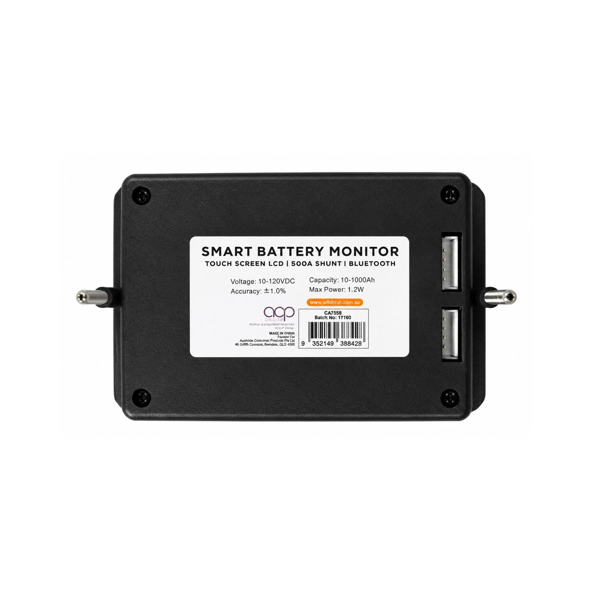 Wildtrak Smart Battery Monitor LCD Touch Screen 500A Shunt Bluetooth