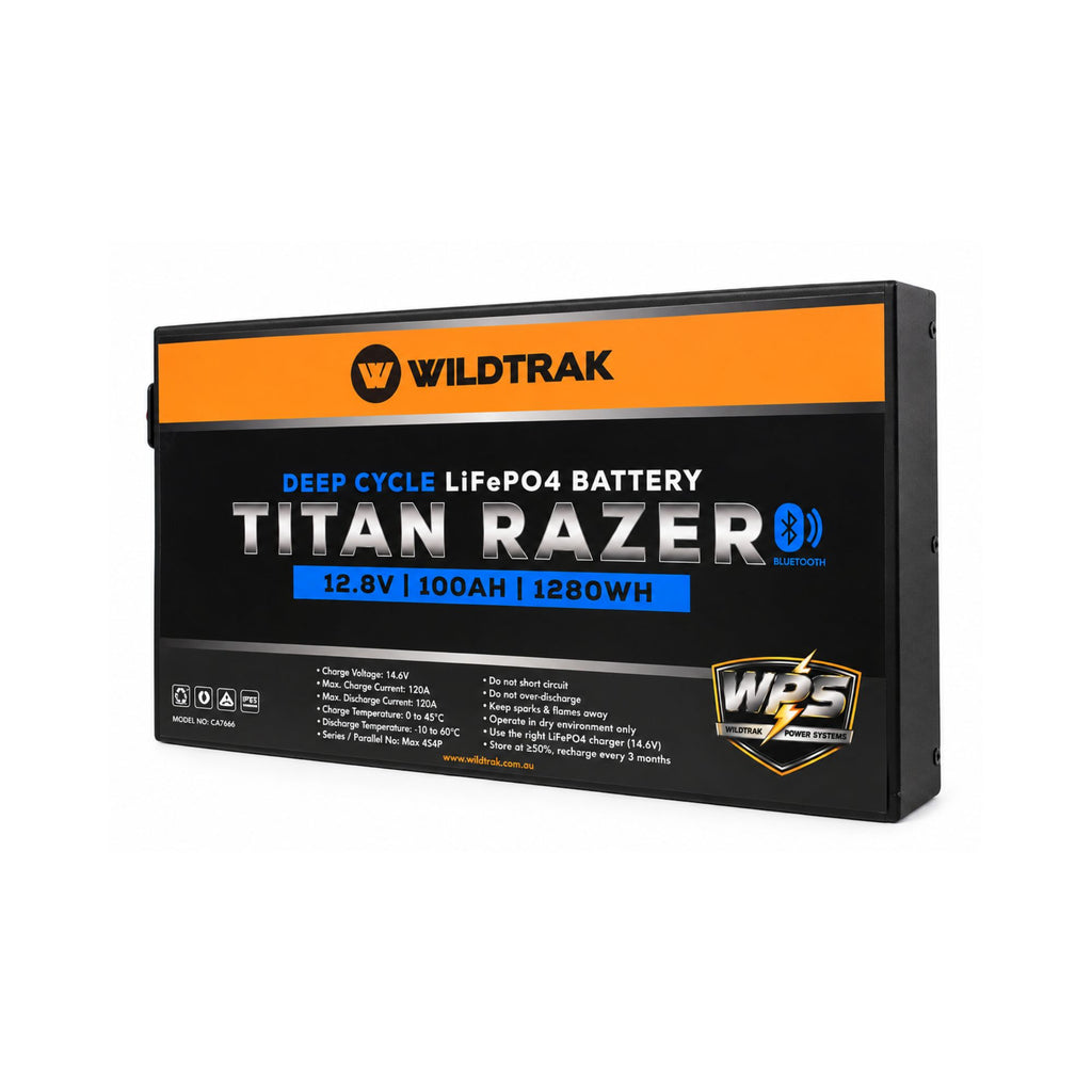 Wildtrak 12V Slimline Lithium Battery Titan Razer 100AH LiFePO4