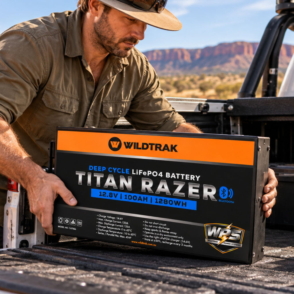 Wildtrak 12V Slimline Lithium Battery Titan Razer 100AH LiFePO4
