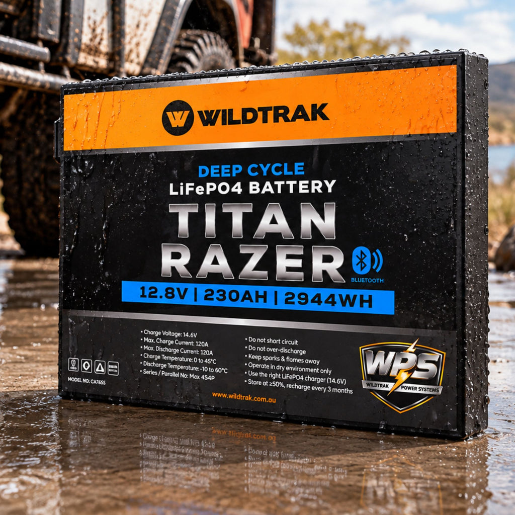 Wildtrak 12V Slimline Lithium Battery Titan Razer 230AH LiFePO4