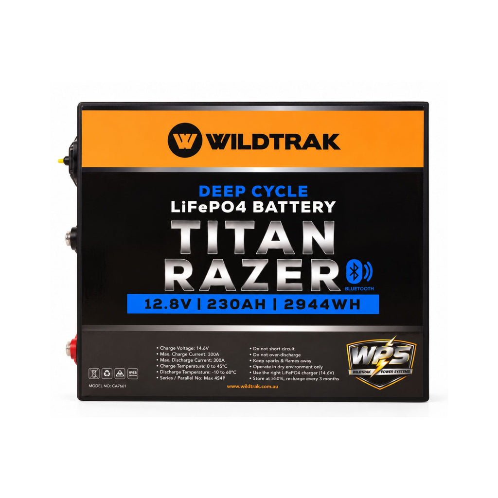Wildtrak 12V Slimline Lithium Battery Titan Razer 230AH LiFePO4