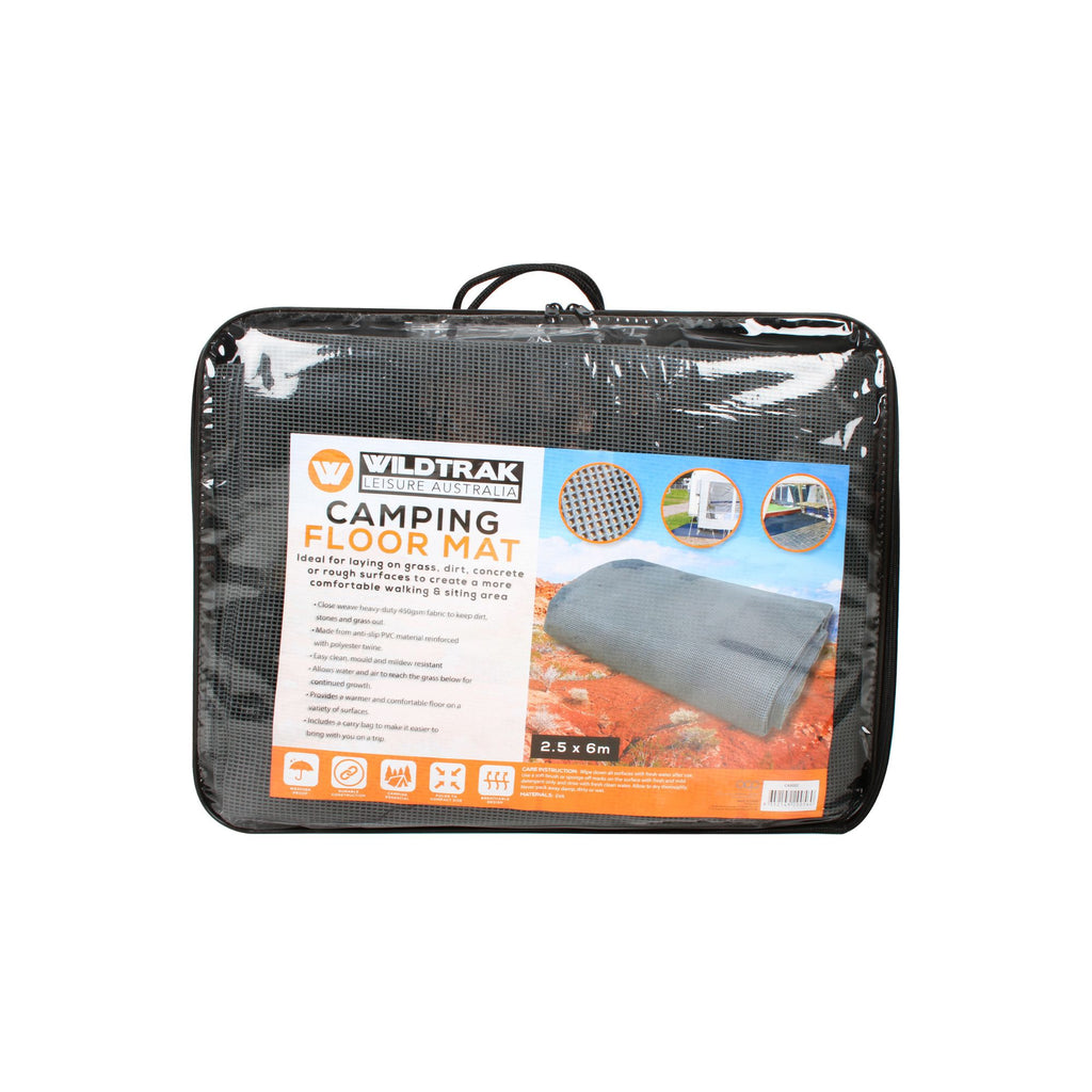 Wildtrak Annex Camping Floor Matting 2.5x6M, 450GSM Sand Filtering Mesh