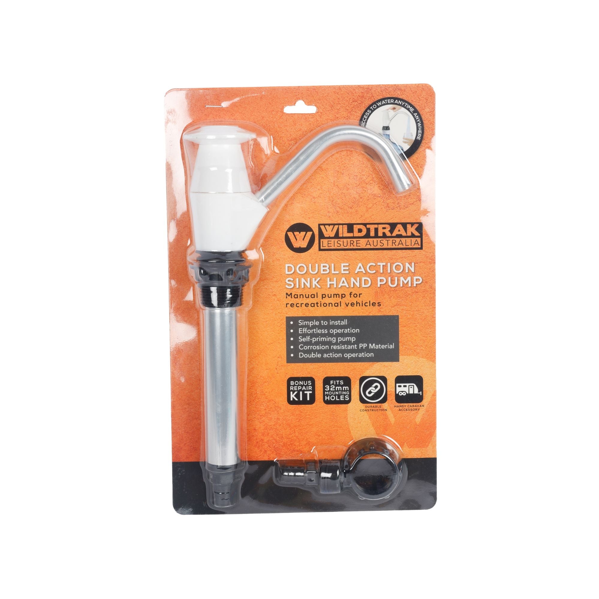 Wildtrak Double Action Sink Hand Pump - Fits 32mm Mounting Holes