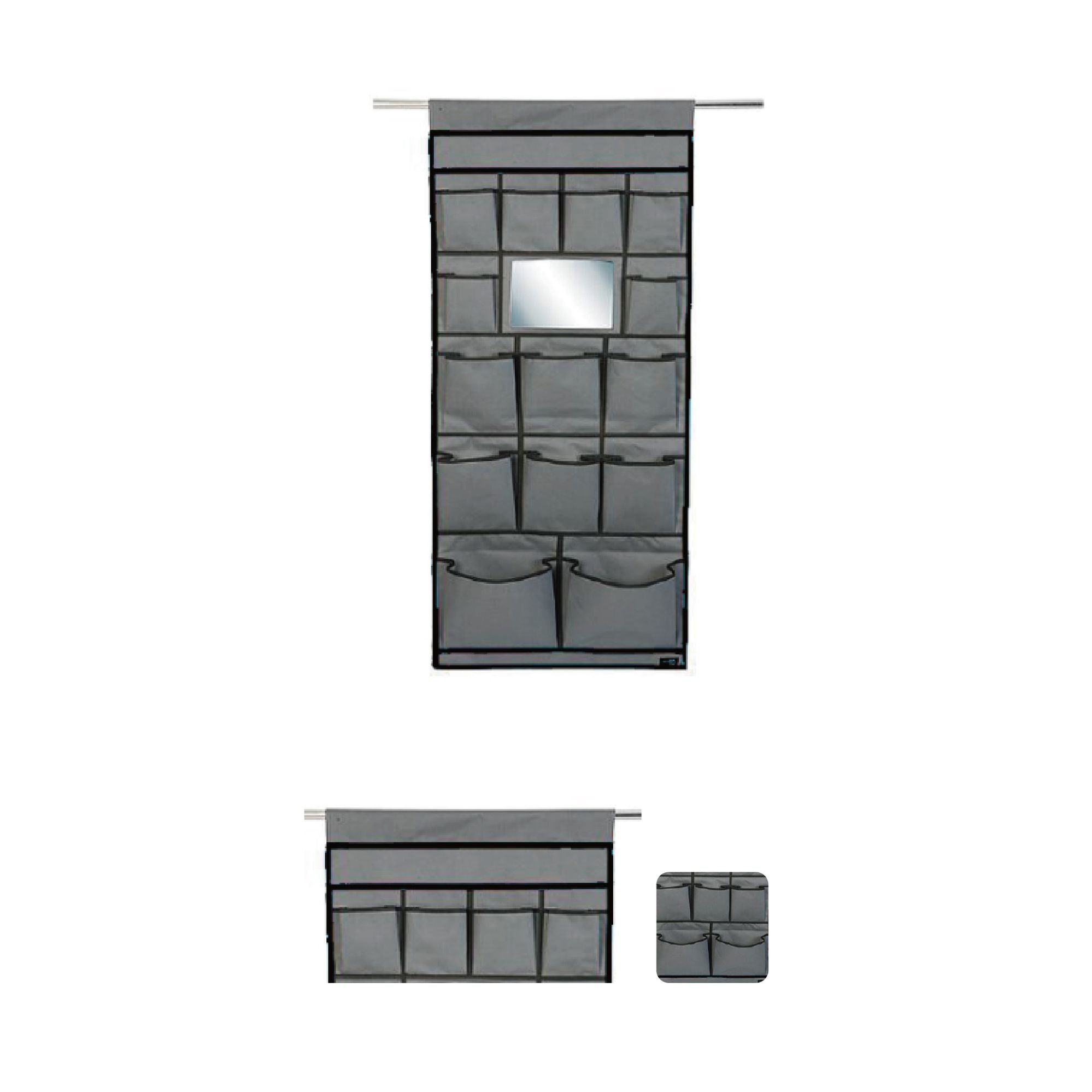 Wildtrak 14 Compartment Car/Caravan Camping Hanging Organiser with Mirror 123x48cm