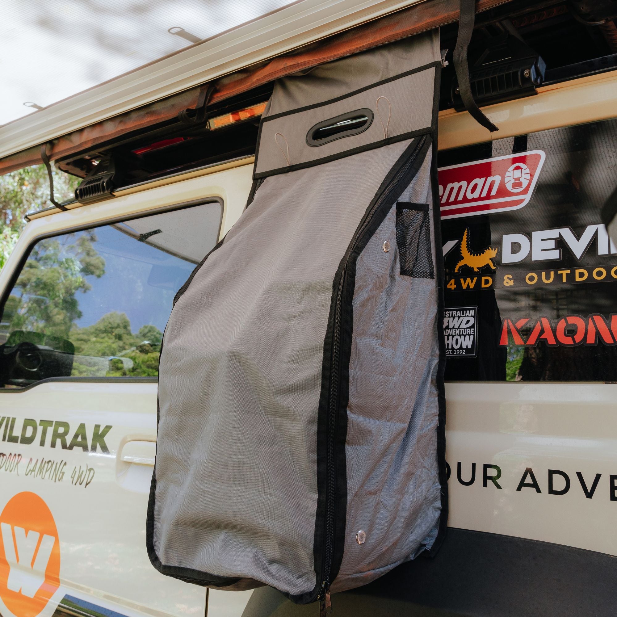 Wildtrak 12 Compartment Camping Hanging Organiser with Zipped Flap 80x40cm