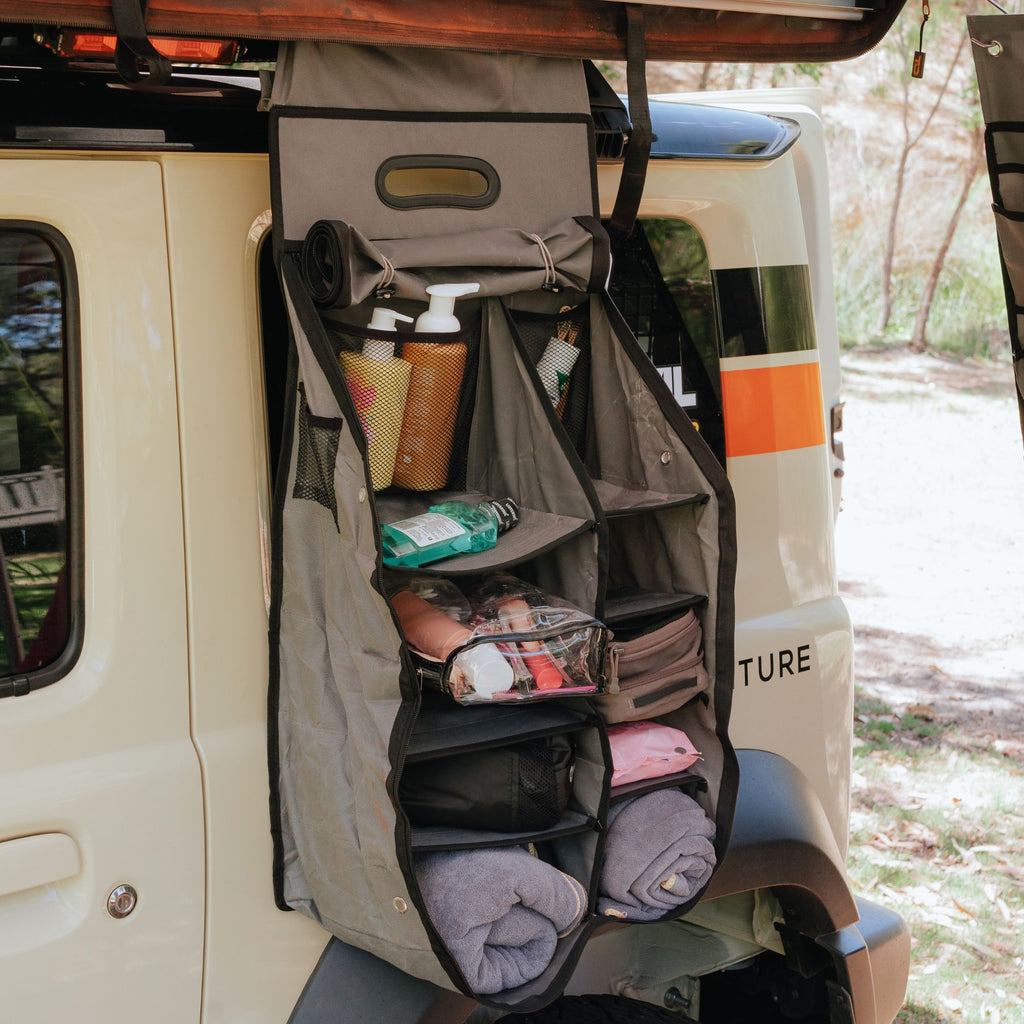 Wildtrak 12 Compartment Camping Hanging Organiser with Zipped Flap 80x40cm