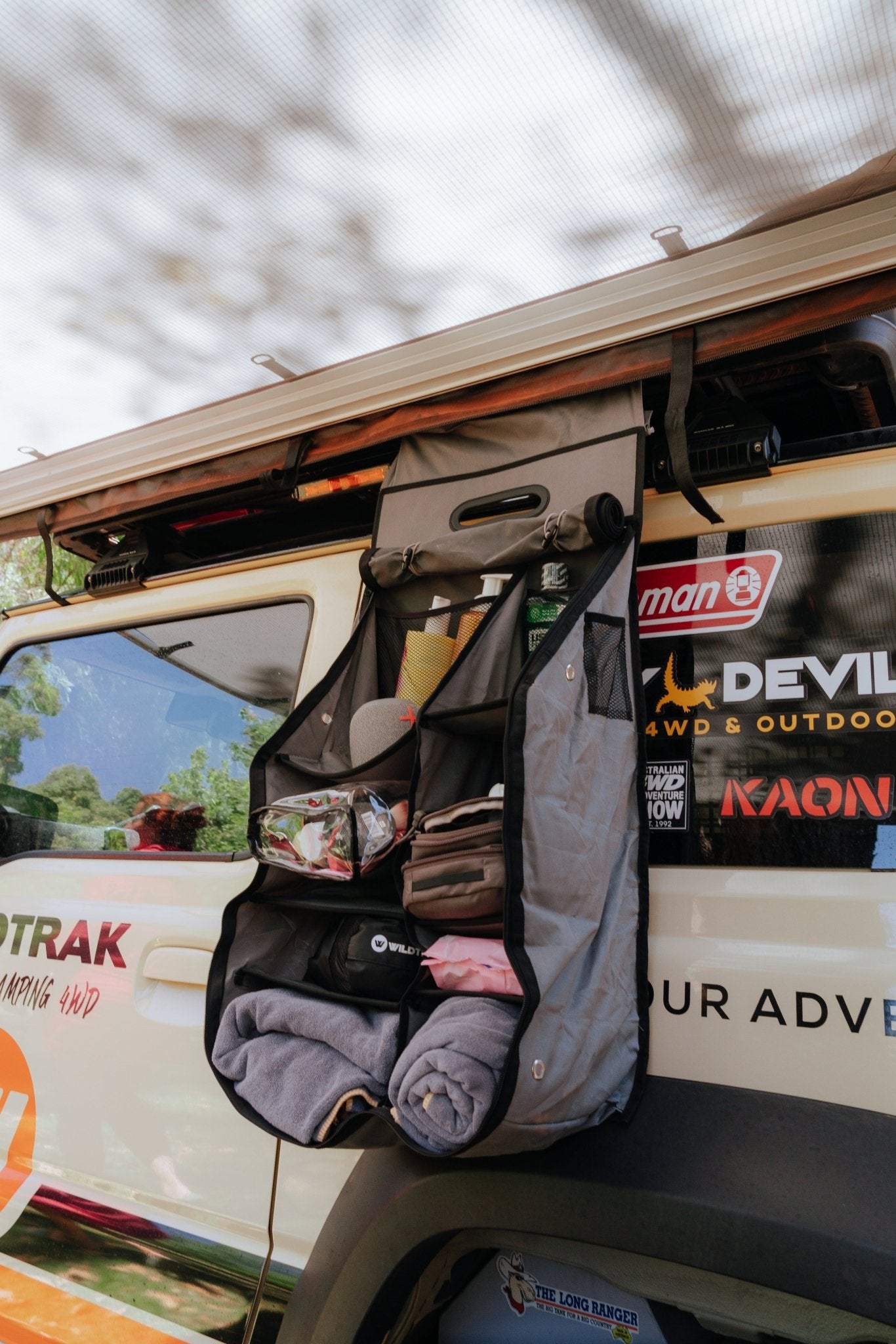 Hanging Organiser Caravan/Car Camping with Fully Zipped Flap 12 Compartments