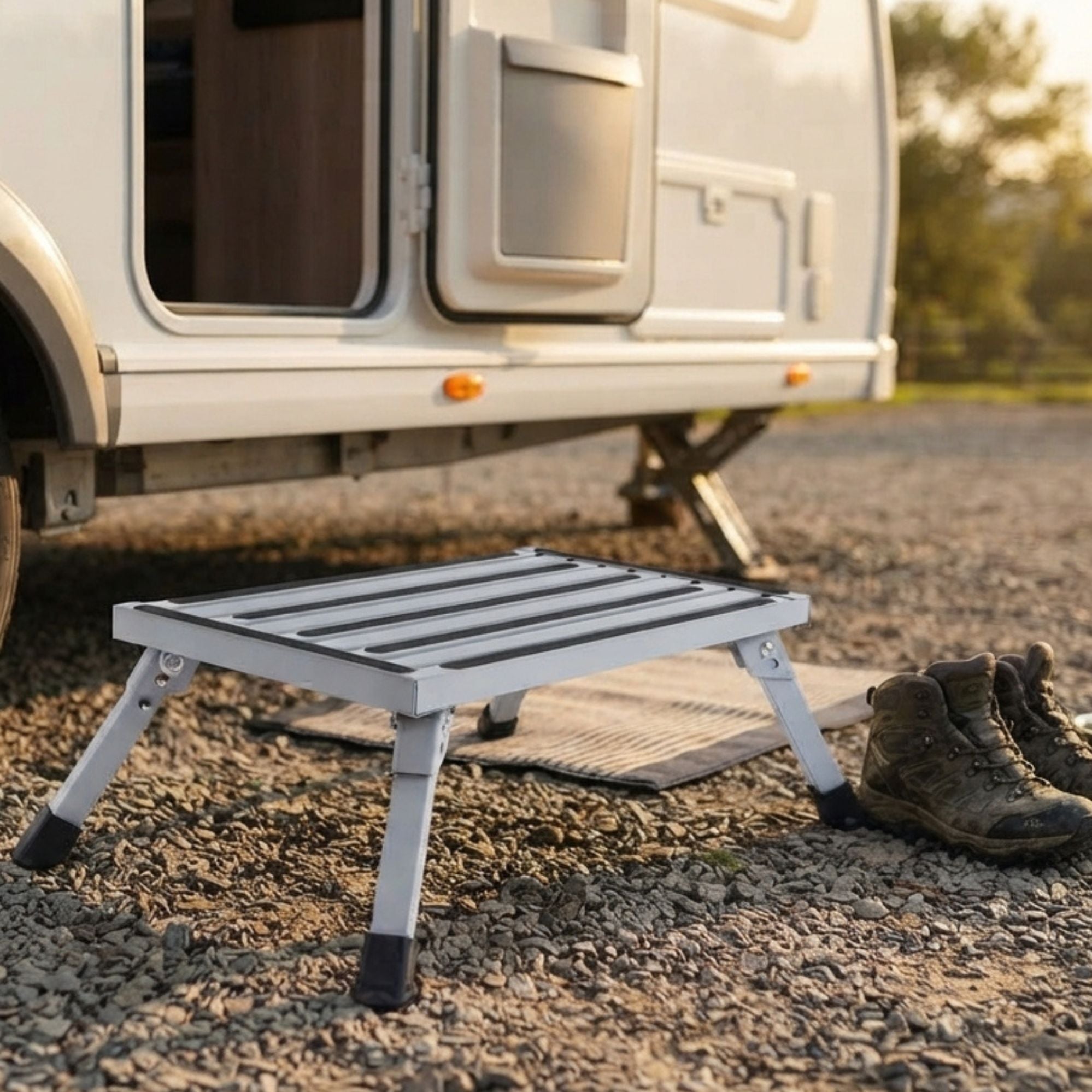 Wildtrak Foldable Steel Caravan Step 61.5x40x23cm