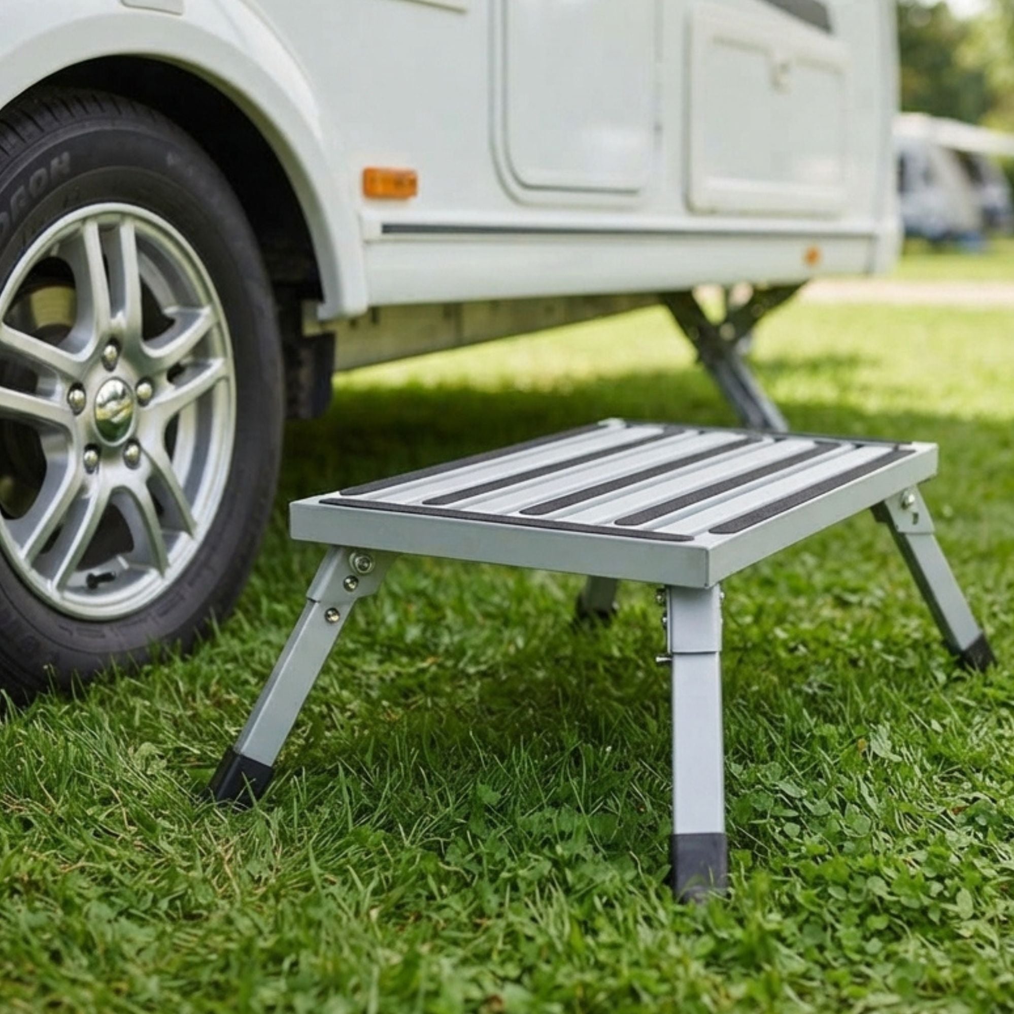 Wildtrak Foldable Steel Caravan Step 61.5x40x23cm
