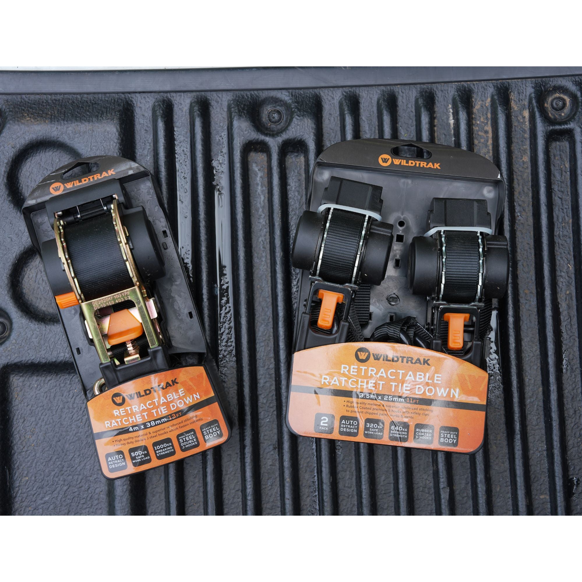 Wildtrak Heavy-duty Retractable Ratchet Tie Down Strap 4Mx38MM (13ft)