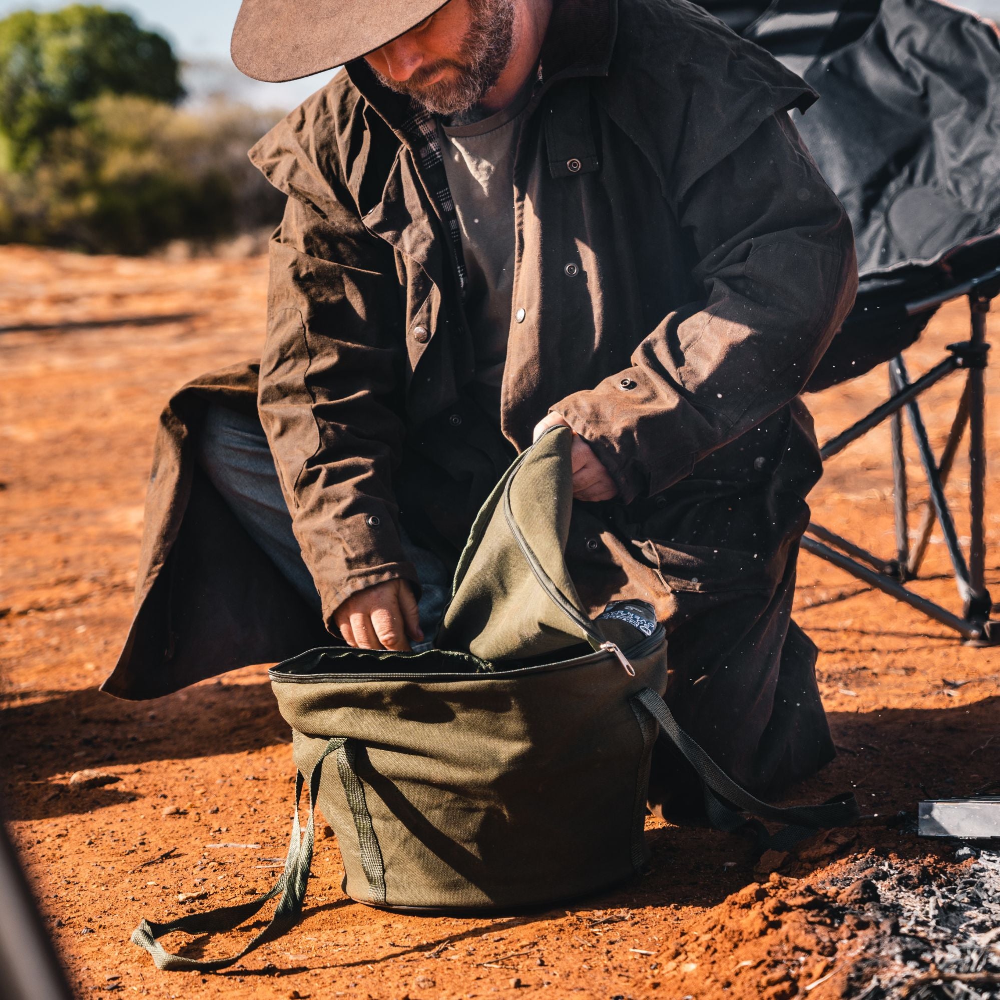Wildtrak 9.5 Quart Canvas Camp Oven Bag with Carry Handles