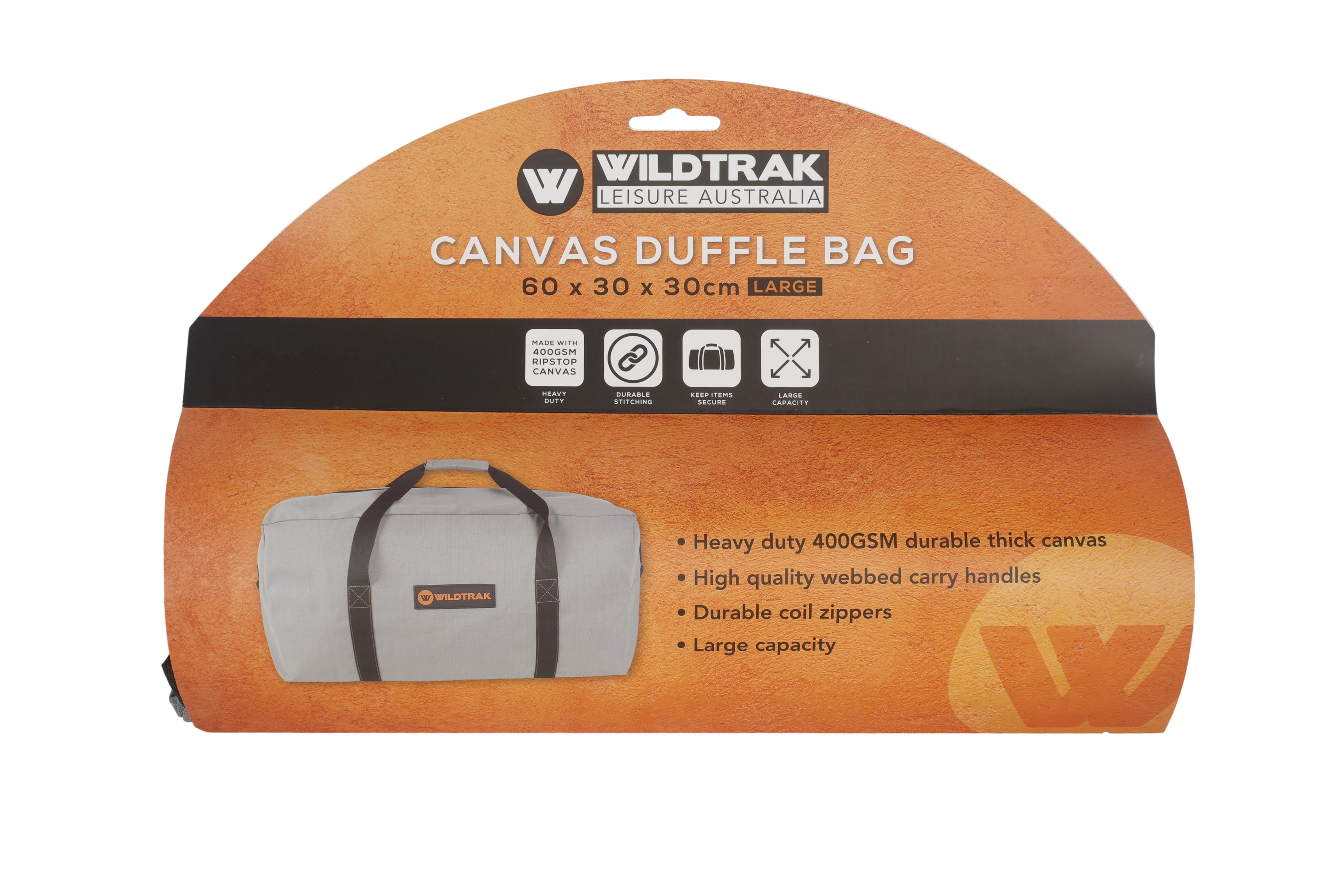 LARGE CANVAS DUFFLE BAG - 400GSM RIPSTOP CANVAS