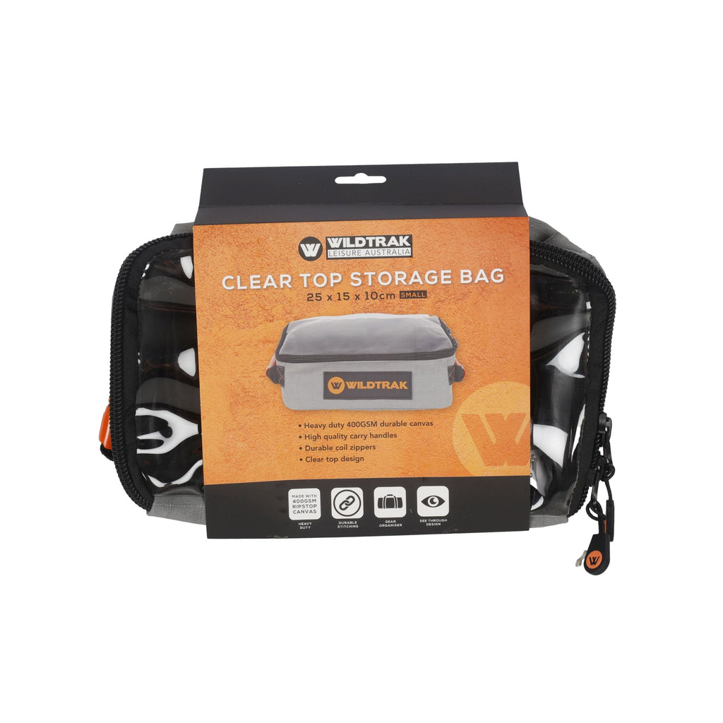 Wildtrak Heavy-duty Small Clear Top Storage Bag with Handles 25x15x10cm
