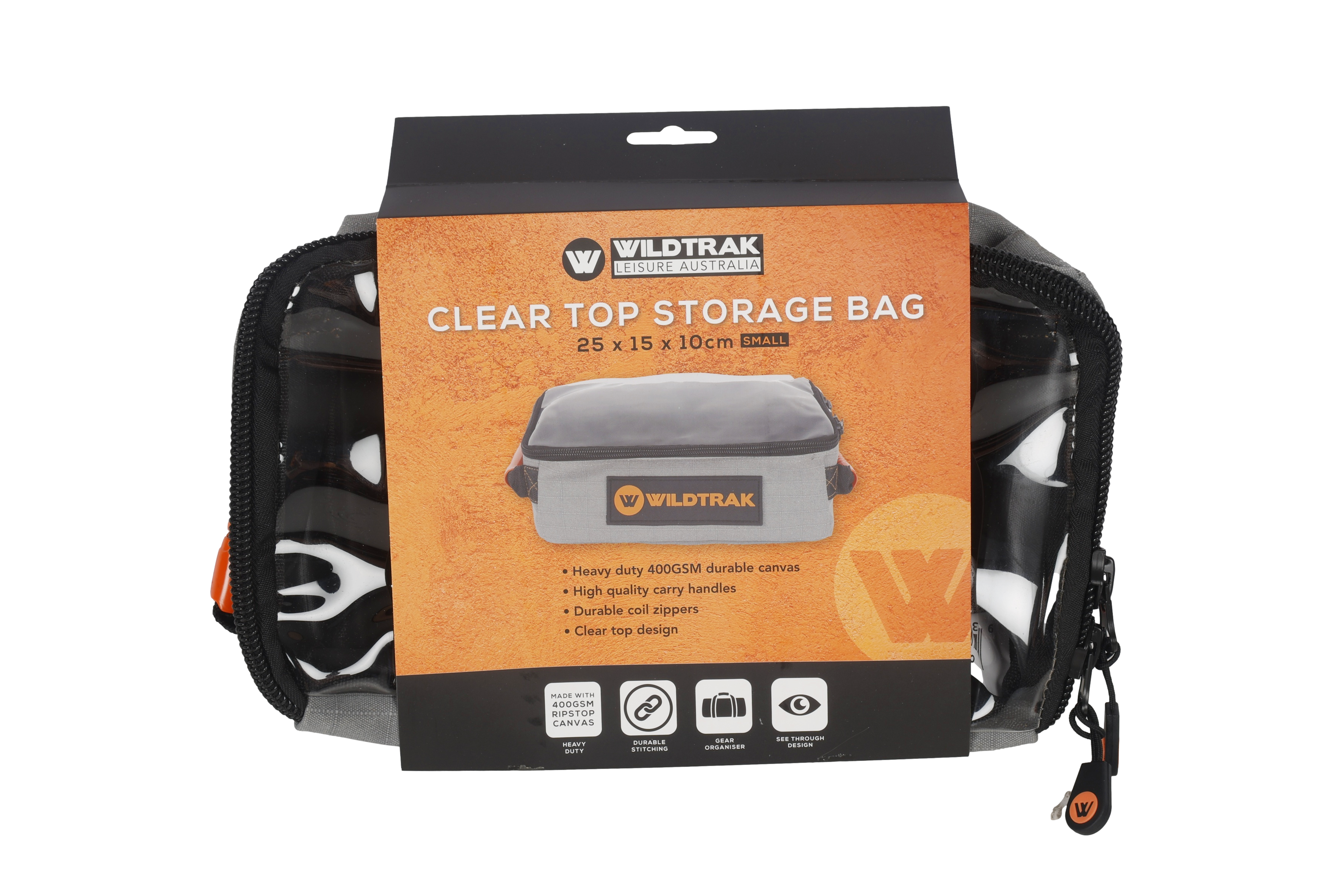 Wildtrak™ Medium Clear Top Storage Bag for Camping and 4WD Off-Roading - Heavy-Duty 400GSM Ripstop Canvas