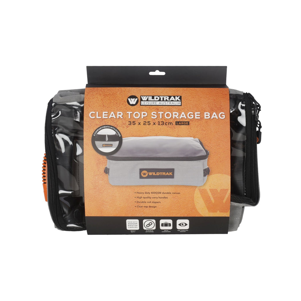 Wildtrak Heavy-duty Large Clear Top Storage Bag with Handles 35x25x13cm