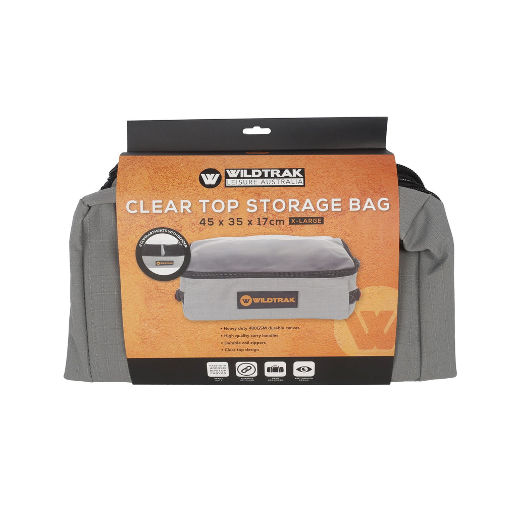 Wildtrak Heavy-duty XL Clear Top Storage Bag with Handles 45x35x17cm